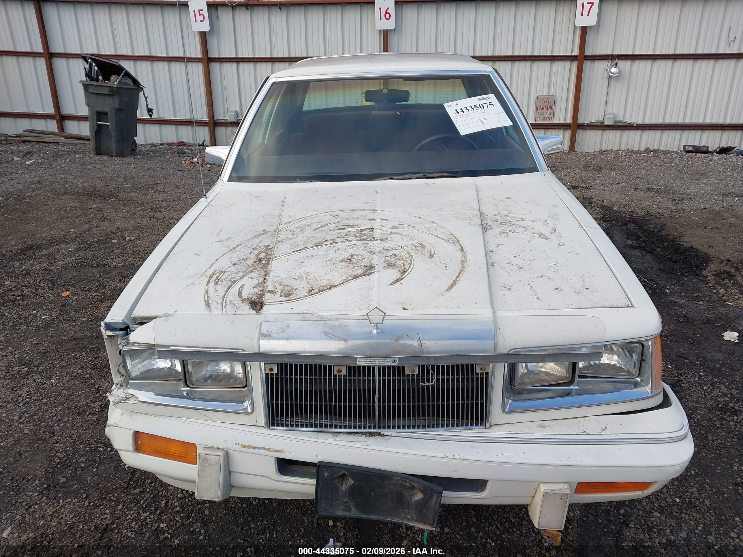 1987 Chrysler Lebaron   Белый vin: 1C3BC56K3HF309657