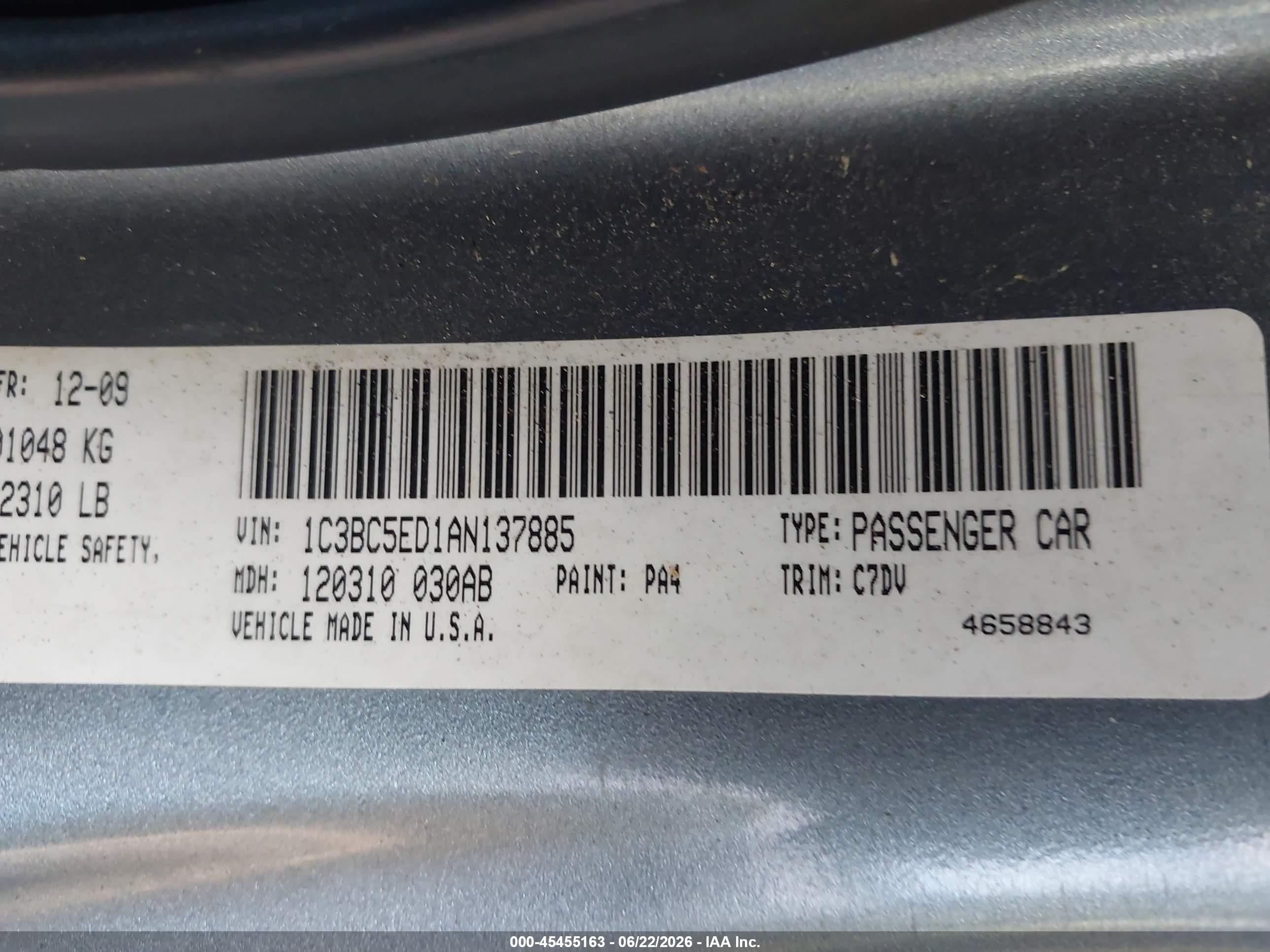 2010 Chrysler Sebring Touring Серый vin: 1C3BC5ED1AN137885