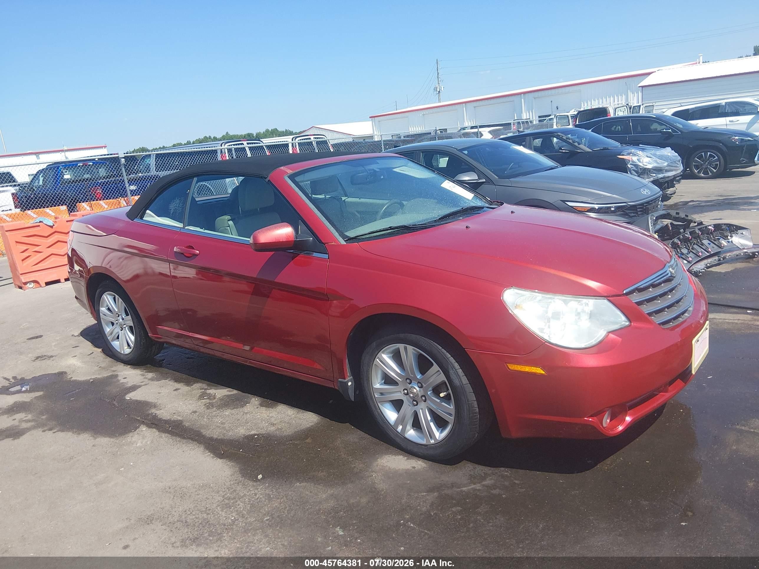 2010 Chrysler Sebring Touring Red vin: 1C3BC5ED9AN173291