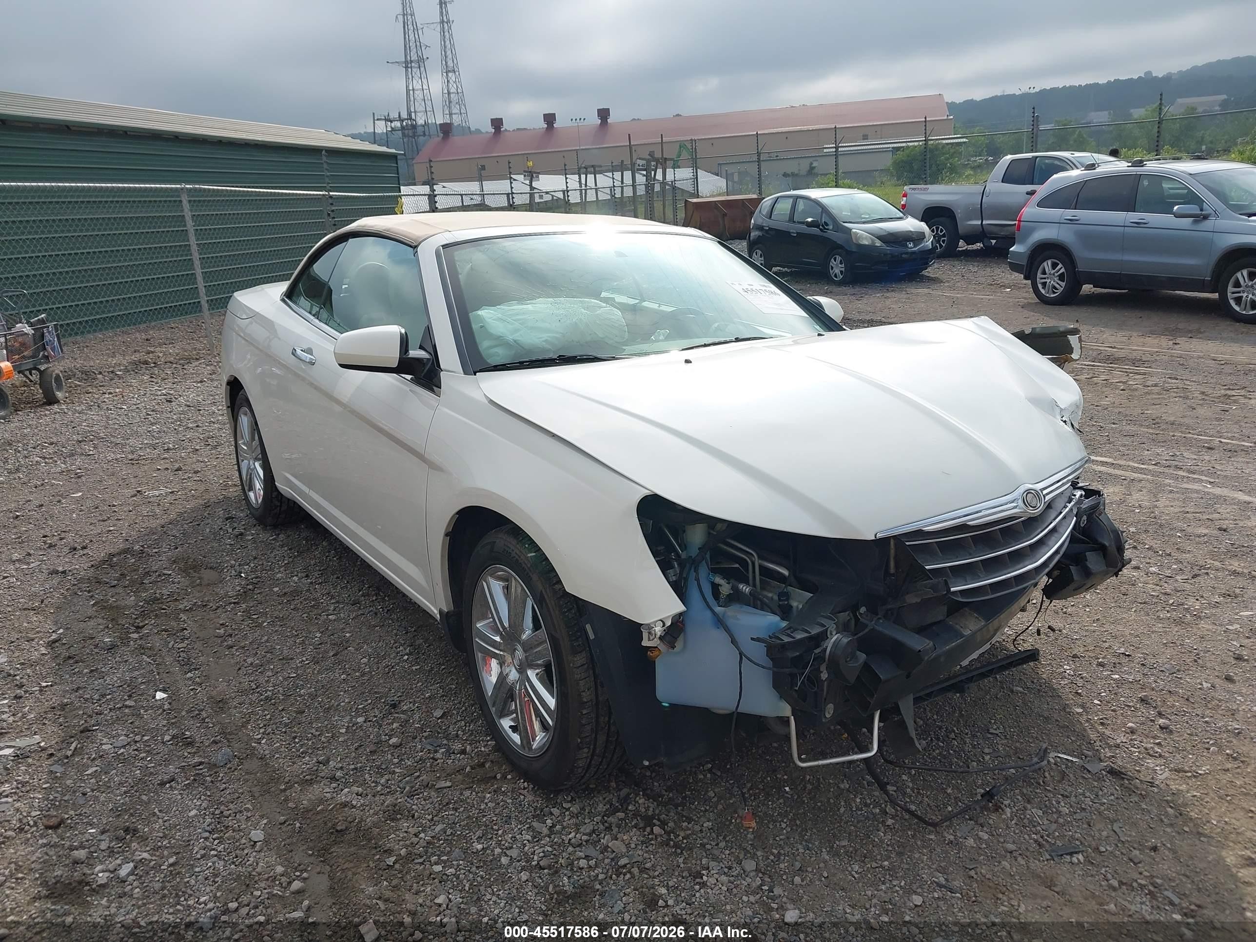2010 Chrysler Sebring Limited White vin: 1C3BC6EV4AN218216