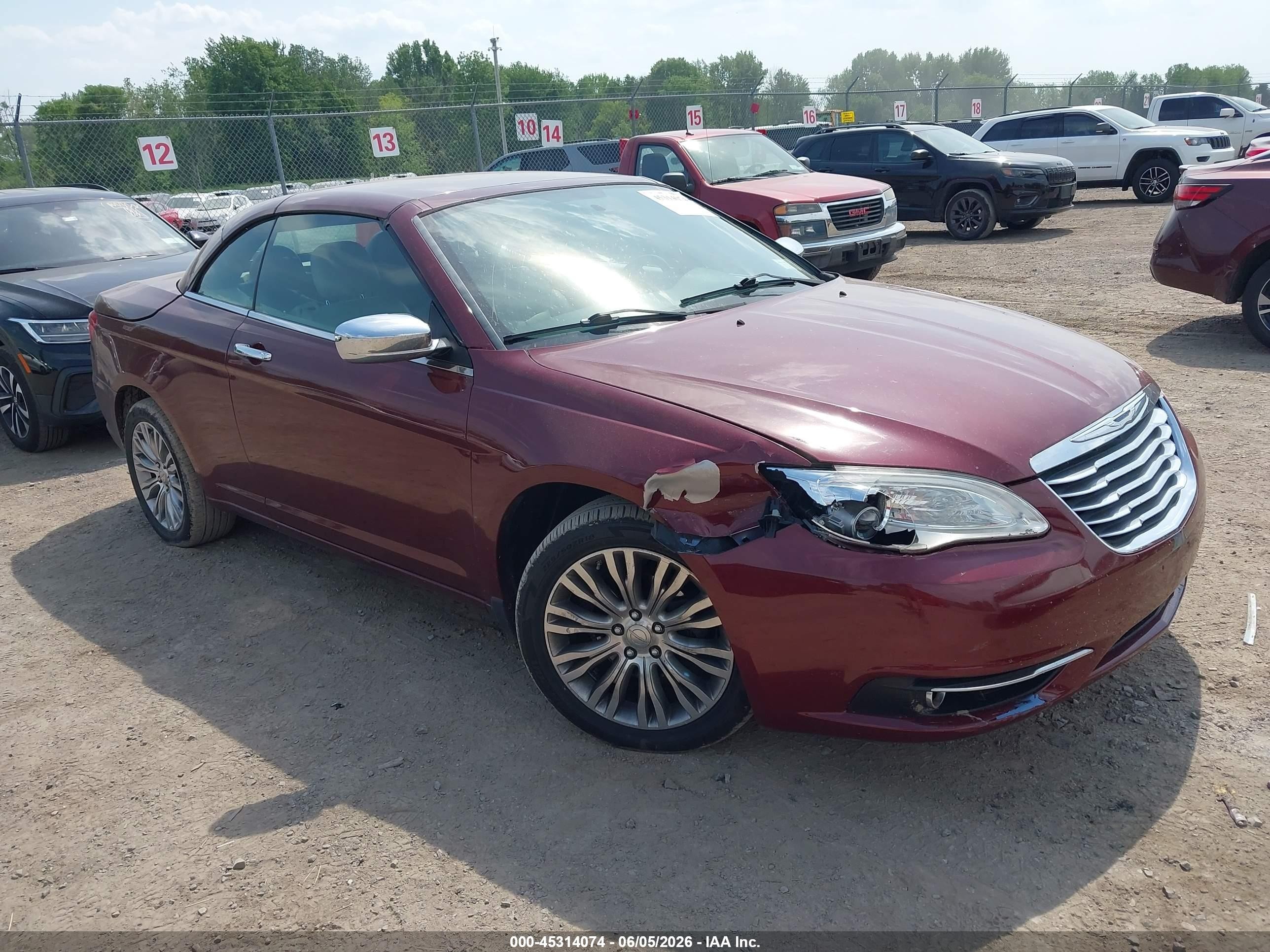 2011 Chrysler 200 Limited Красный vin: 1C3BC7EG8BN614349