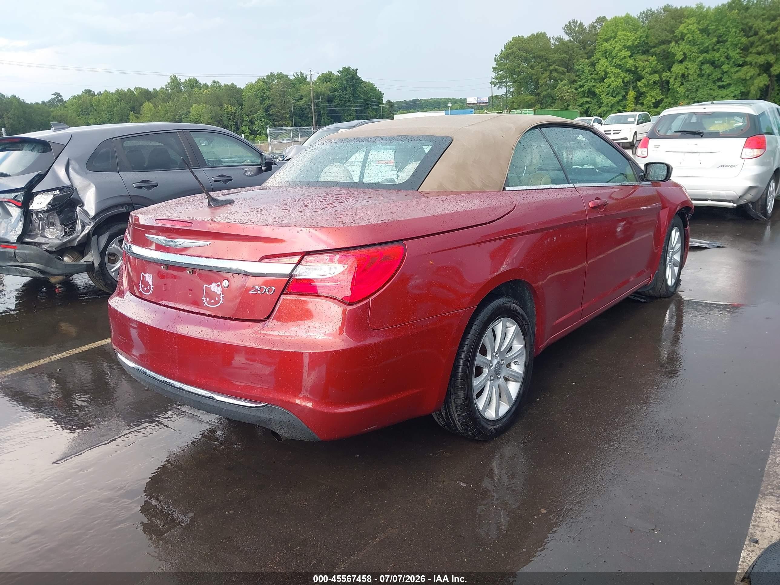 2012 Chrysler 200 Touring Red vin: 1C3BCBEB0CN162891