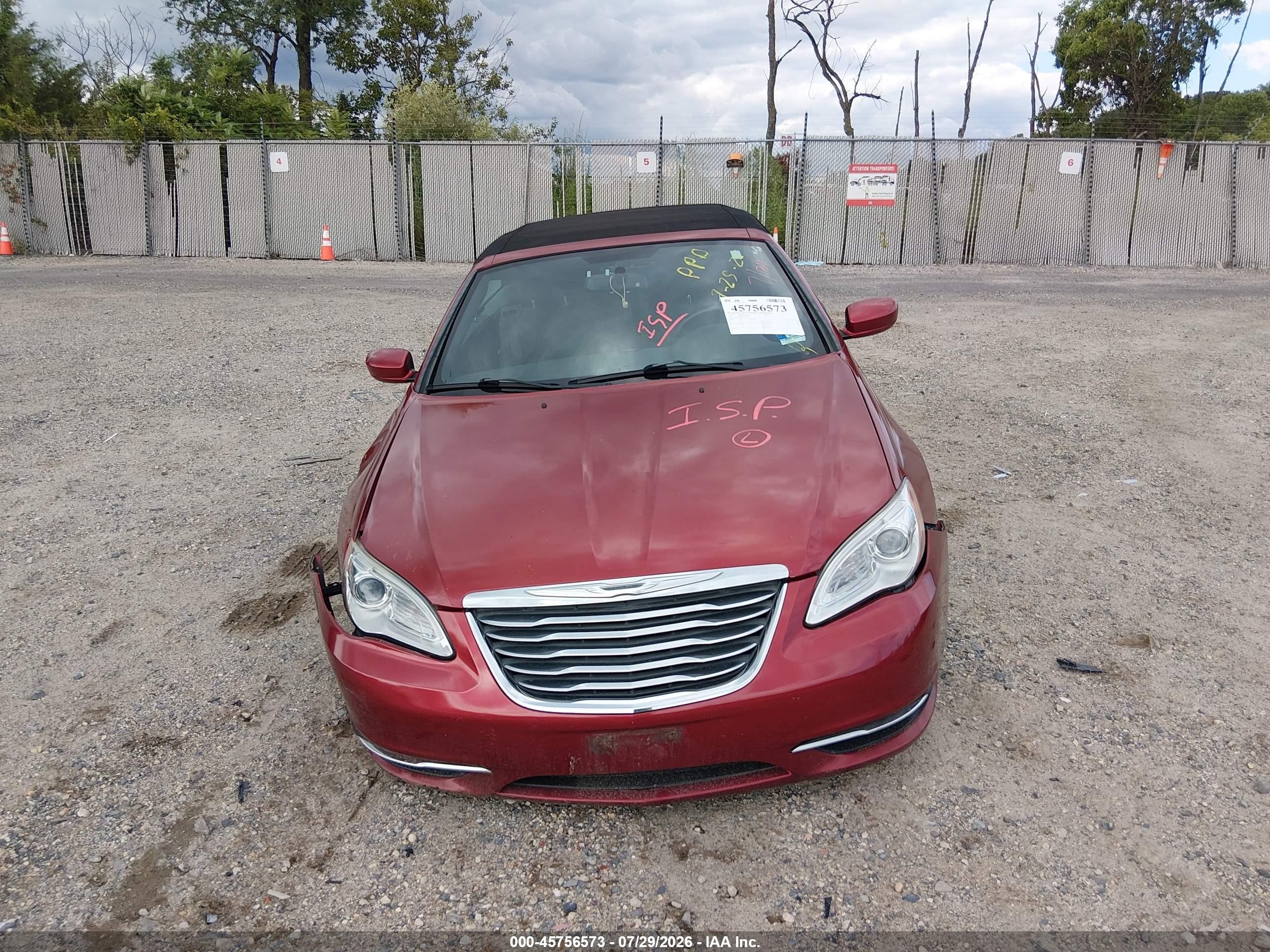 2012 Chrysler 200 Touring Red vin: 1C3BCBEB5CN142846
