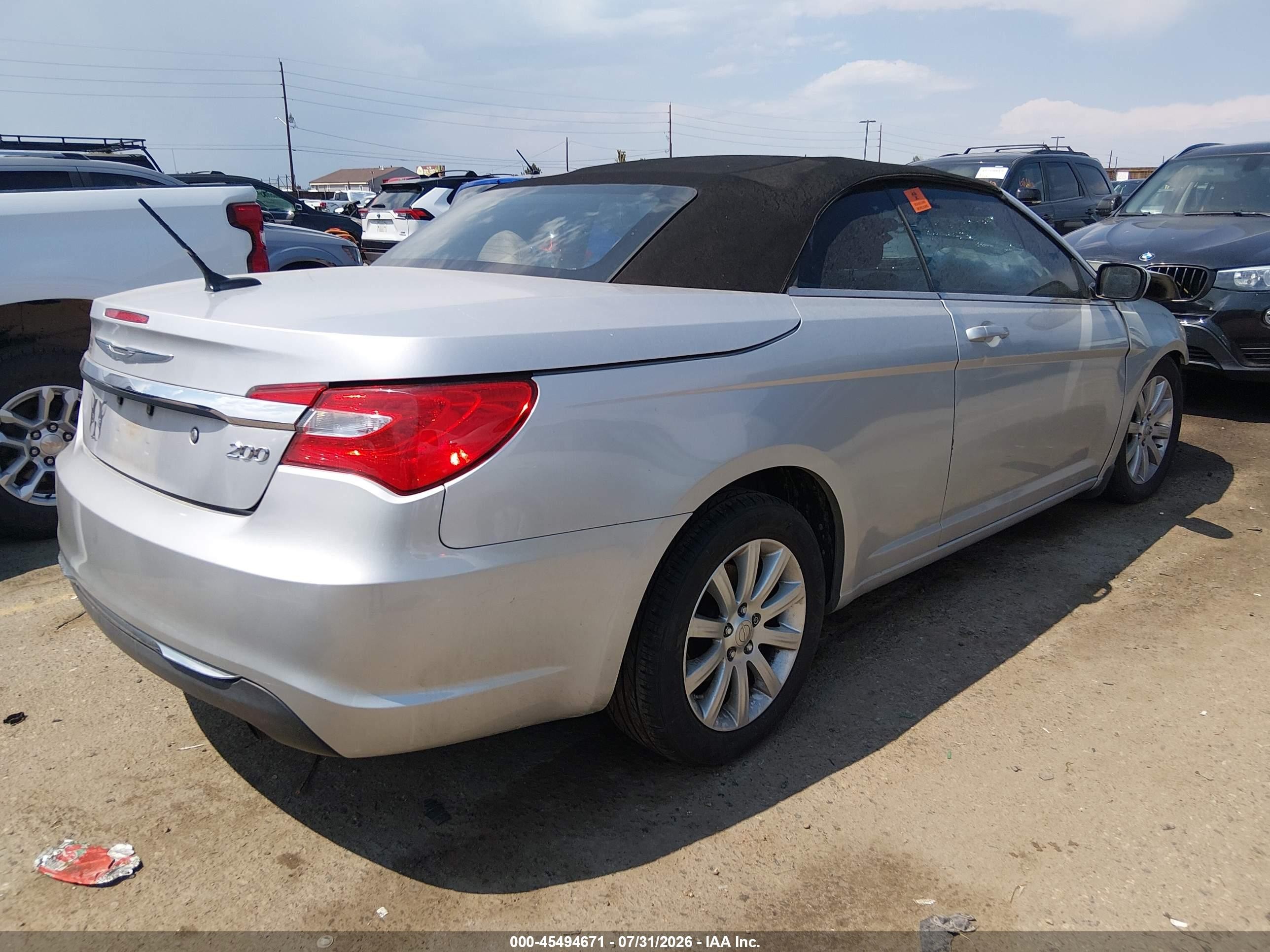 2012 Chrysler 200 Touring Silver vin: 1C3BCBEB7CN145151