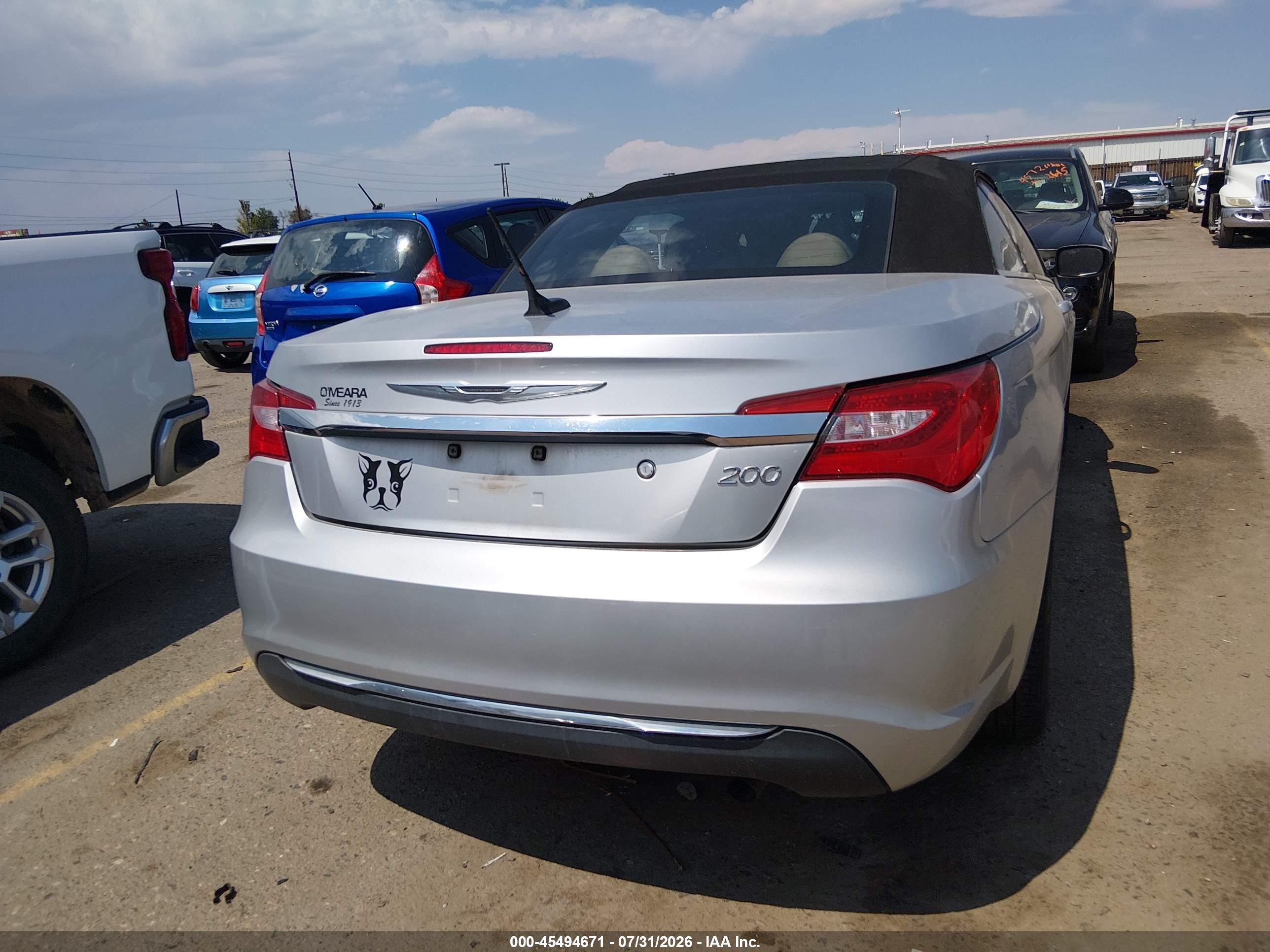 2012 Chrysler 200 Touring Silver vin: 1C3BCBEB7CN145151