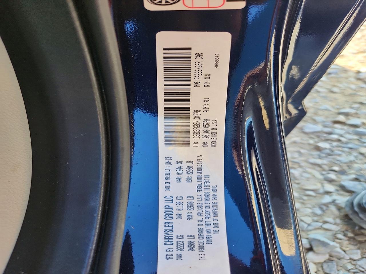 2014 Chrysler 200 Blue vin: 1C3BCBFG8EN134978