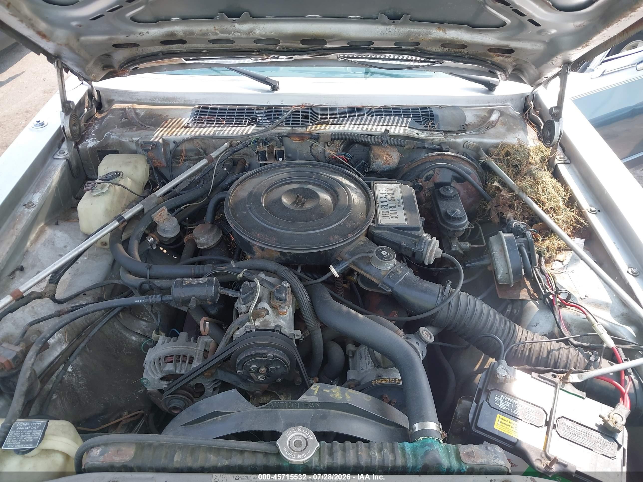 1986 Chrysler Fifth Avenue   Gray vin: 1C3BF66P1GX537092