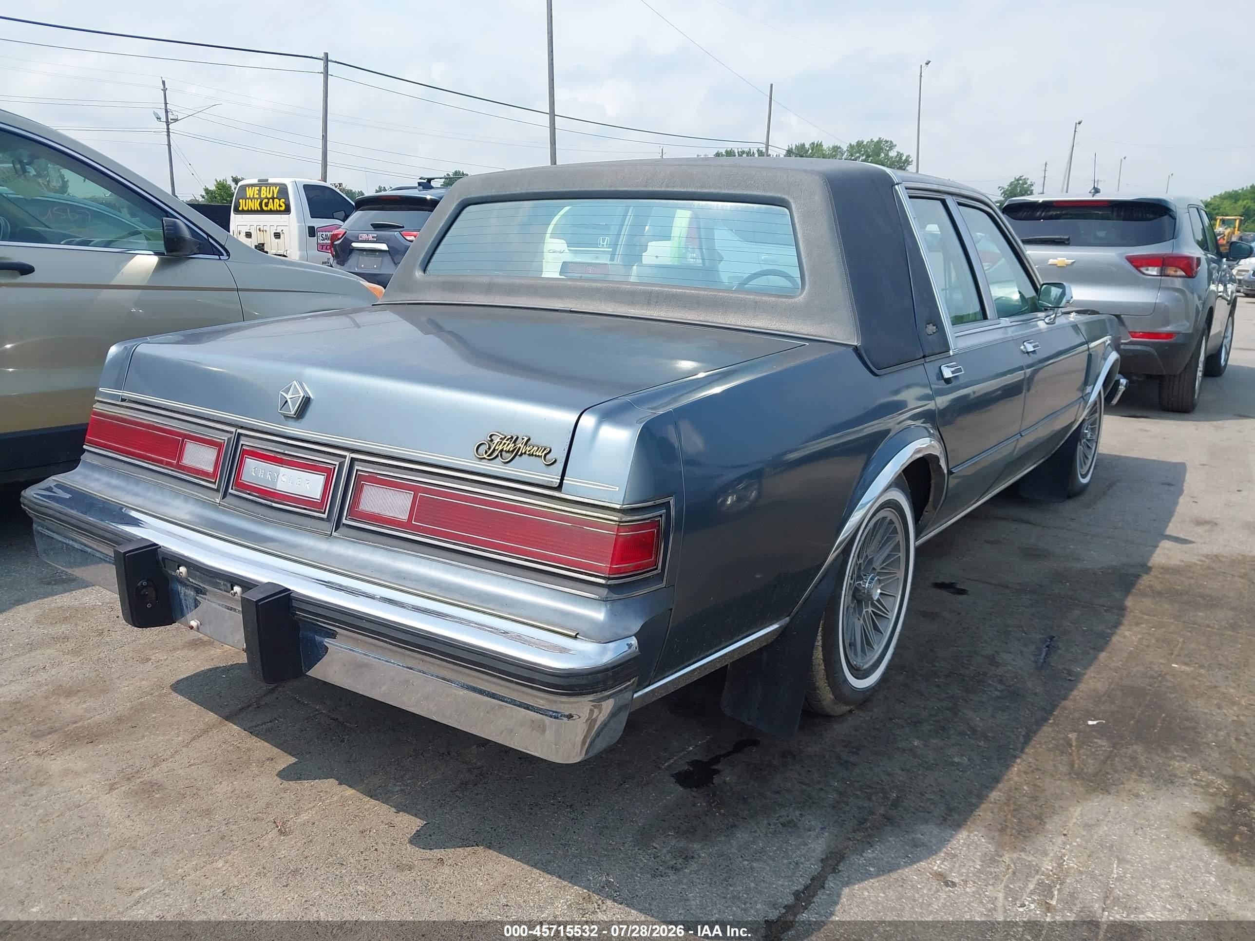 1986 Chrysler Fifth Avenue   Gray vin: 1C3BF66P1GX537092