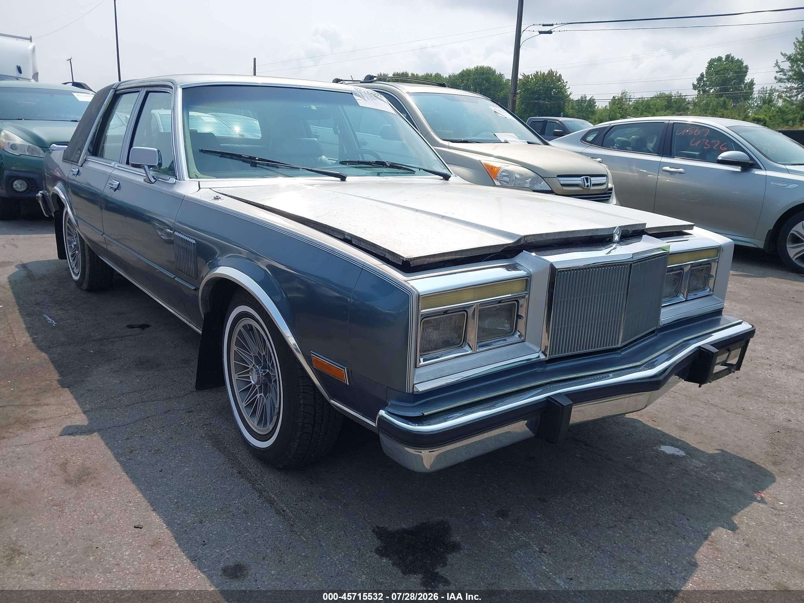 1986 Chrysler Fifth Avenue   Gray vin: 1C3BF66P1GX537092