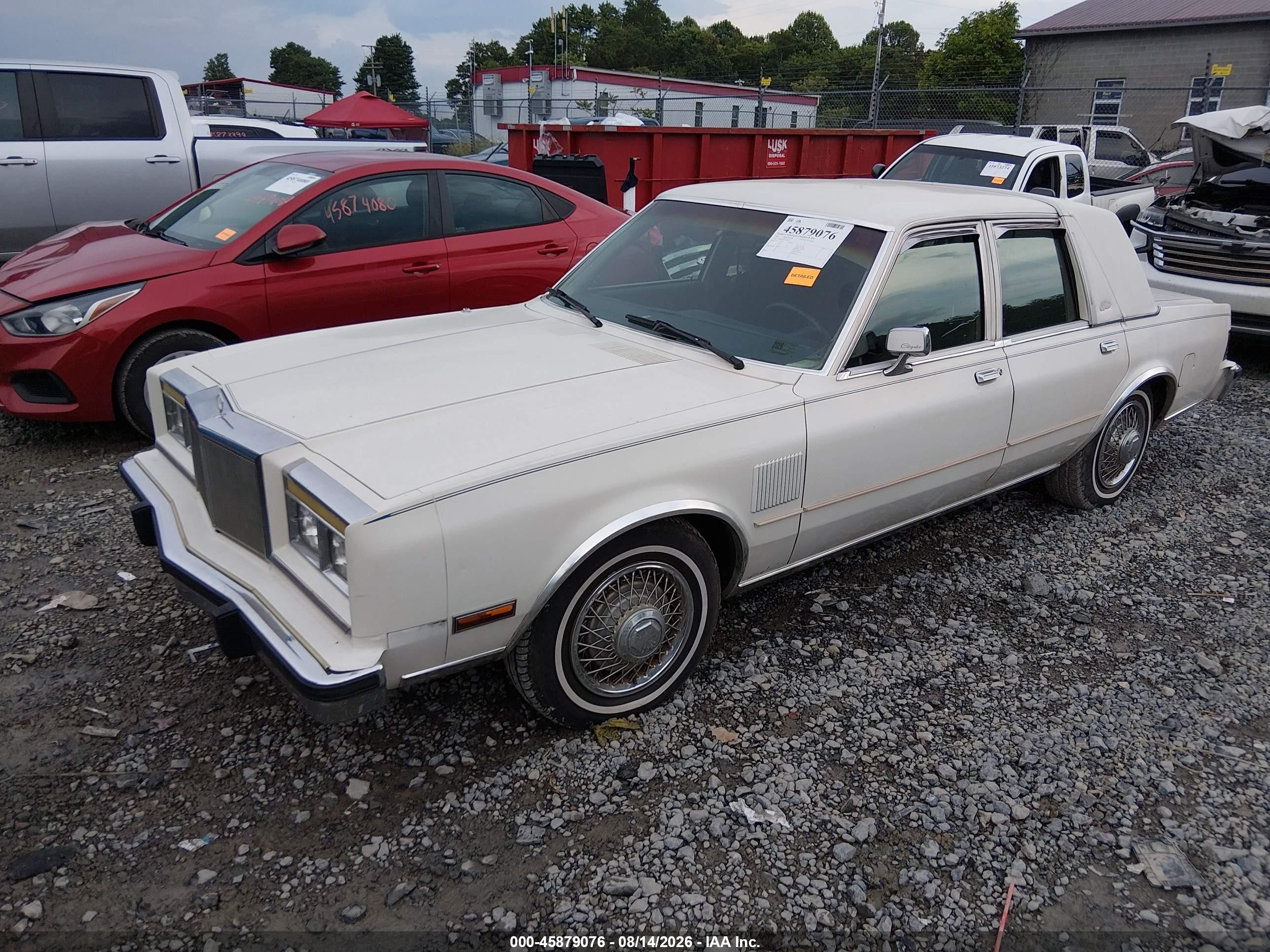 1986 Chrysler Fifth Avenue   White vin: 1C3BF66P3GX569171