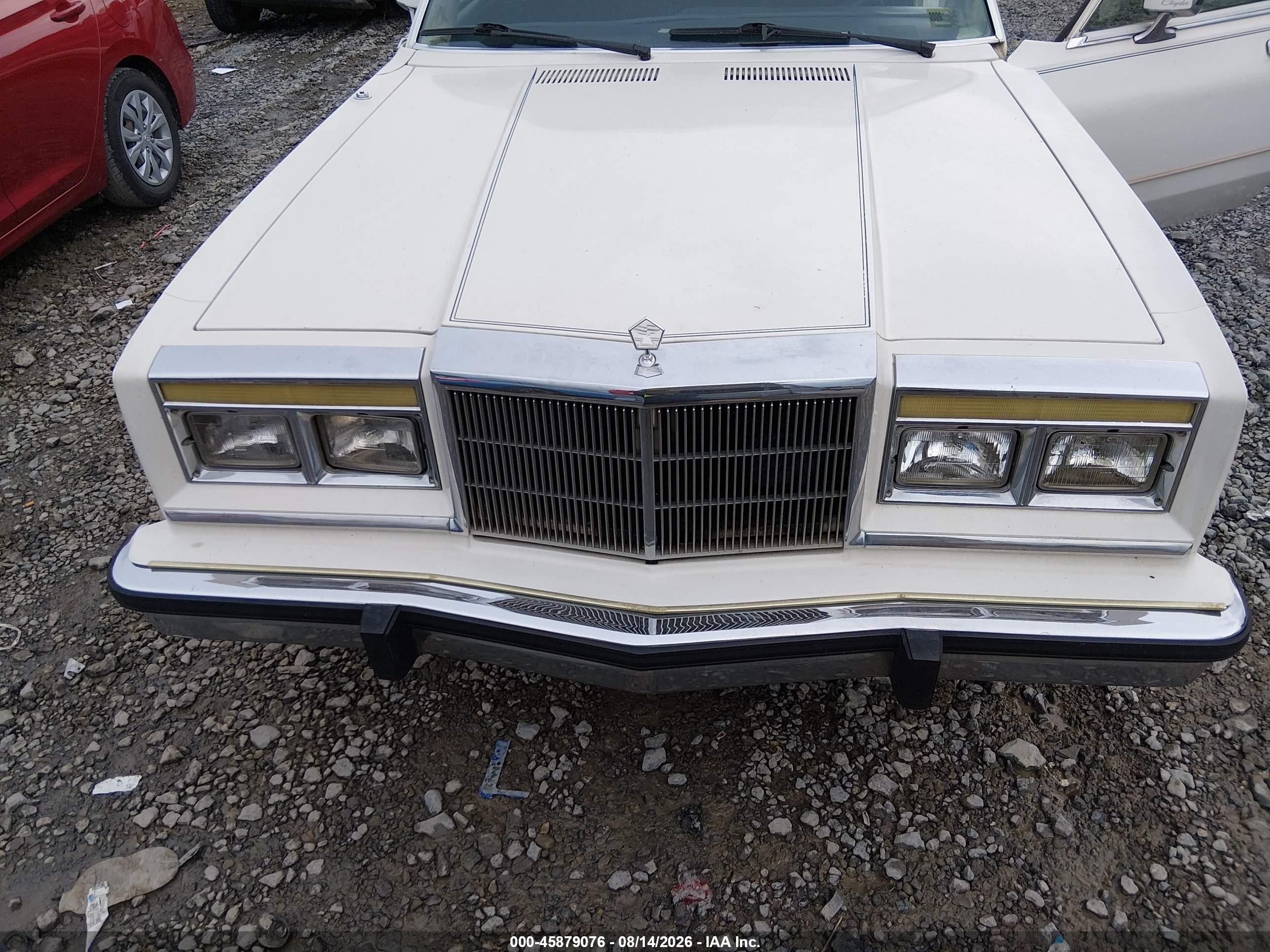 1986 Chrysler Fifth Avenue   White vin: 1C3BF66P3GX569171