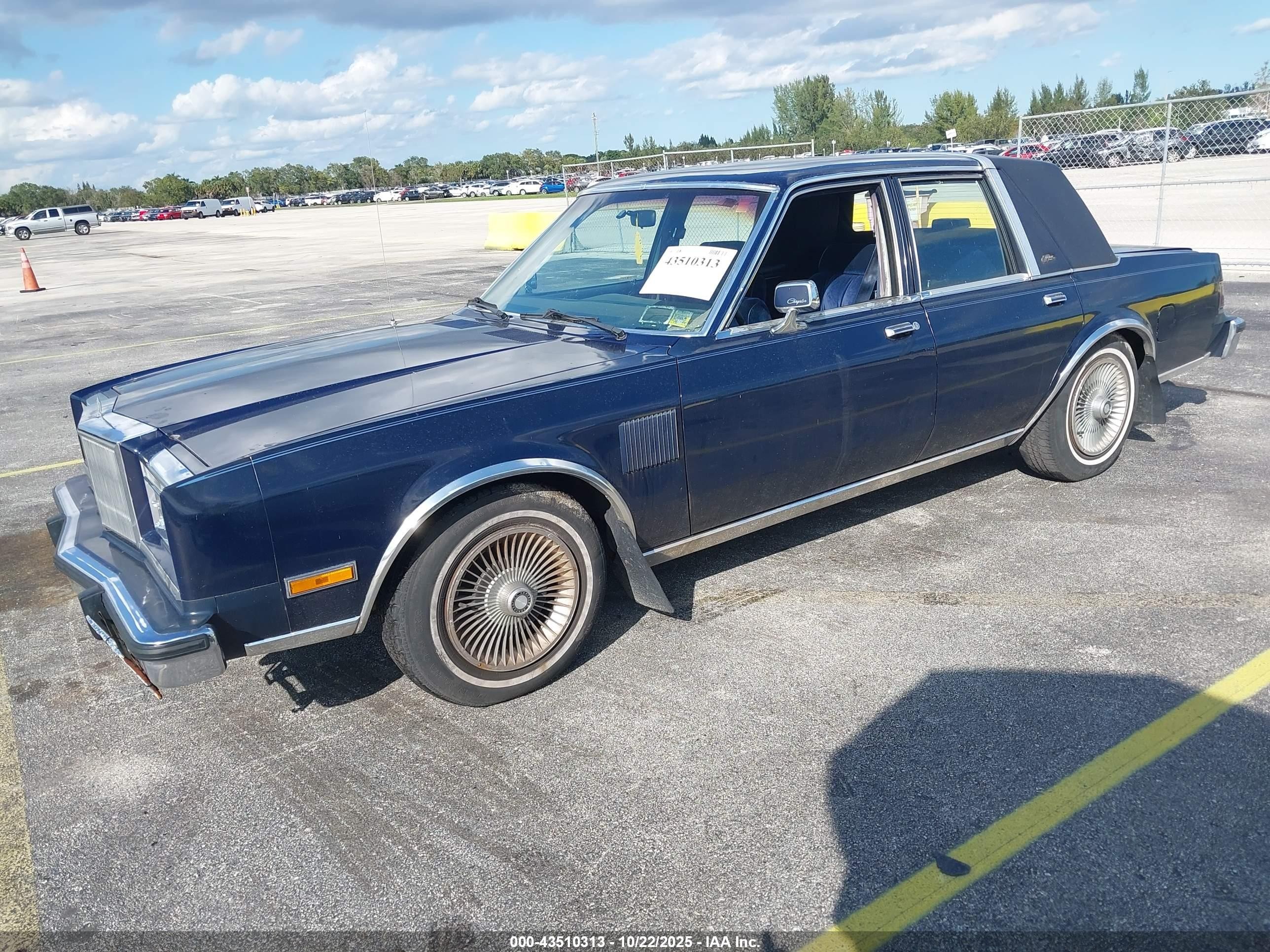 1987 Chrysler Fifth Avenue   Dark Blue vin: 1C3BF66P6HX747575