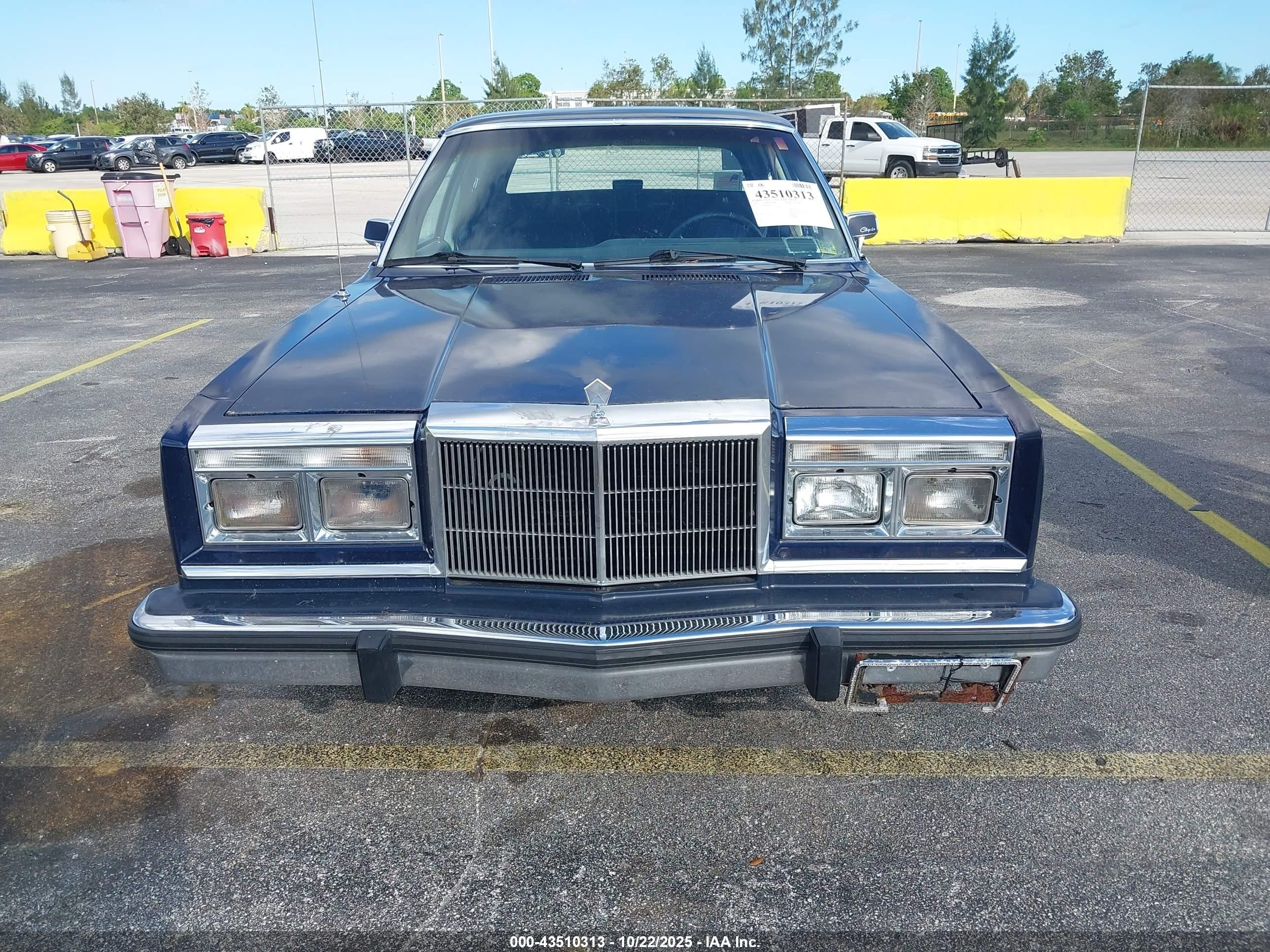 1987 Chrysler Fifth Avenue   Dark Blue vin: 1C3BF66P6HX747575