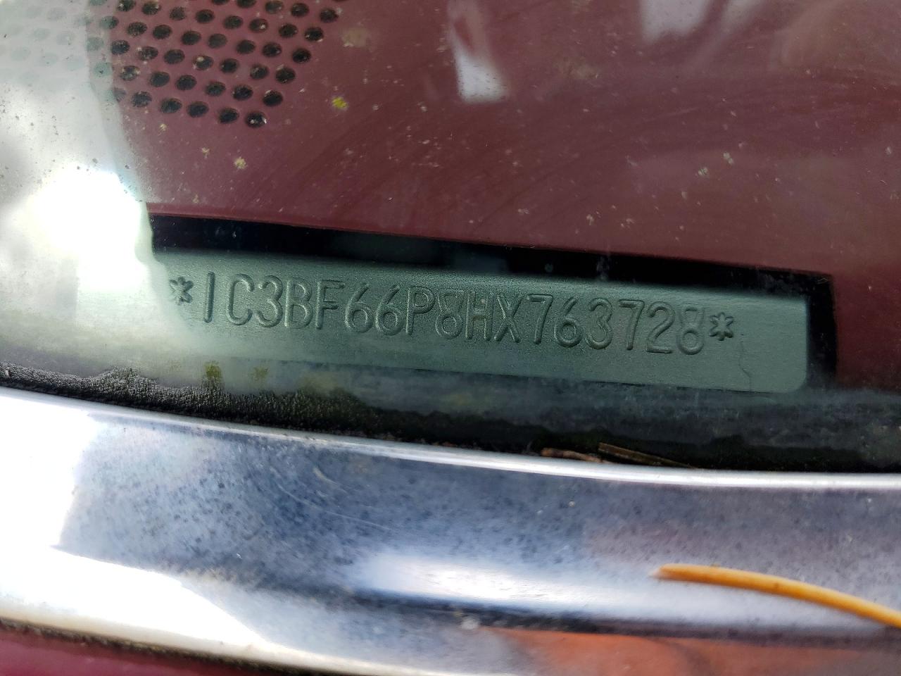 1987 Chrysler Fifth Avenue Red vin: 1C3BF66P8HX763728