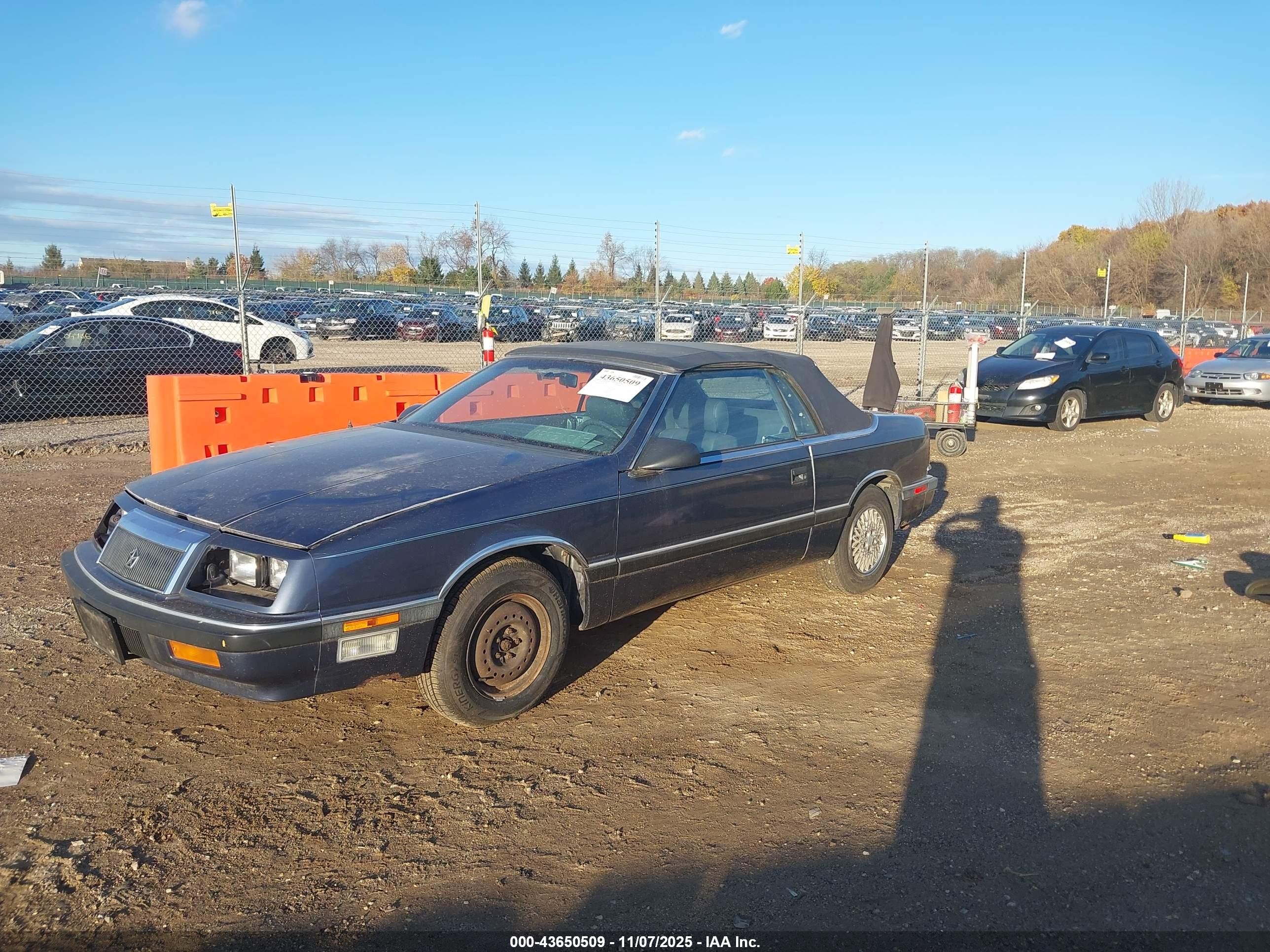 1987 Chrysler Lebaron Premium Синий vin: 1C3BJ55K6HG209506