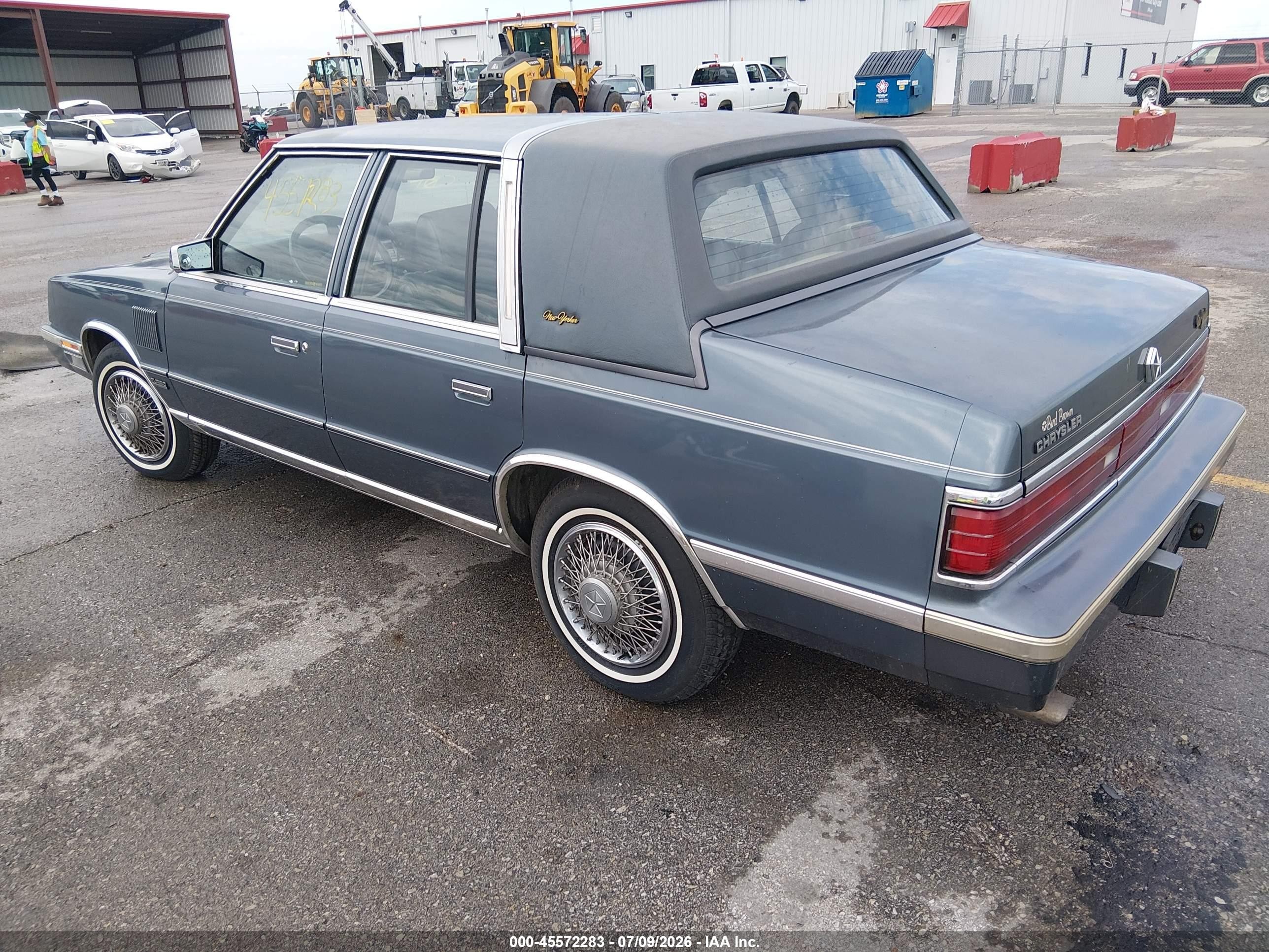 1986 Chrysler New Yorker Blue vin: 1C3BT56E5GC294329