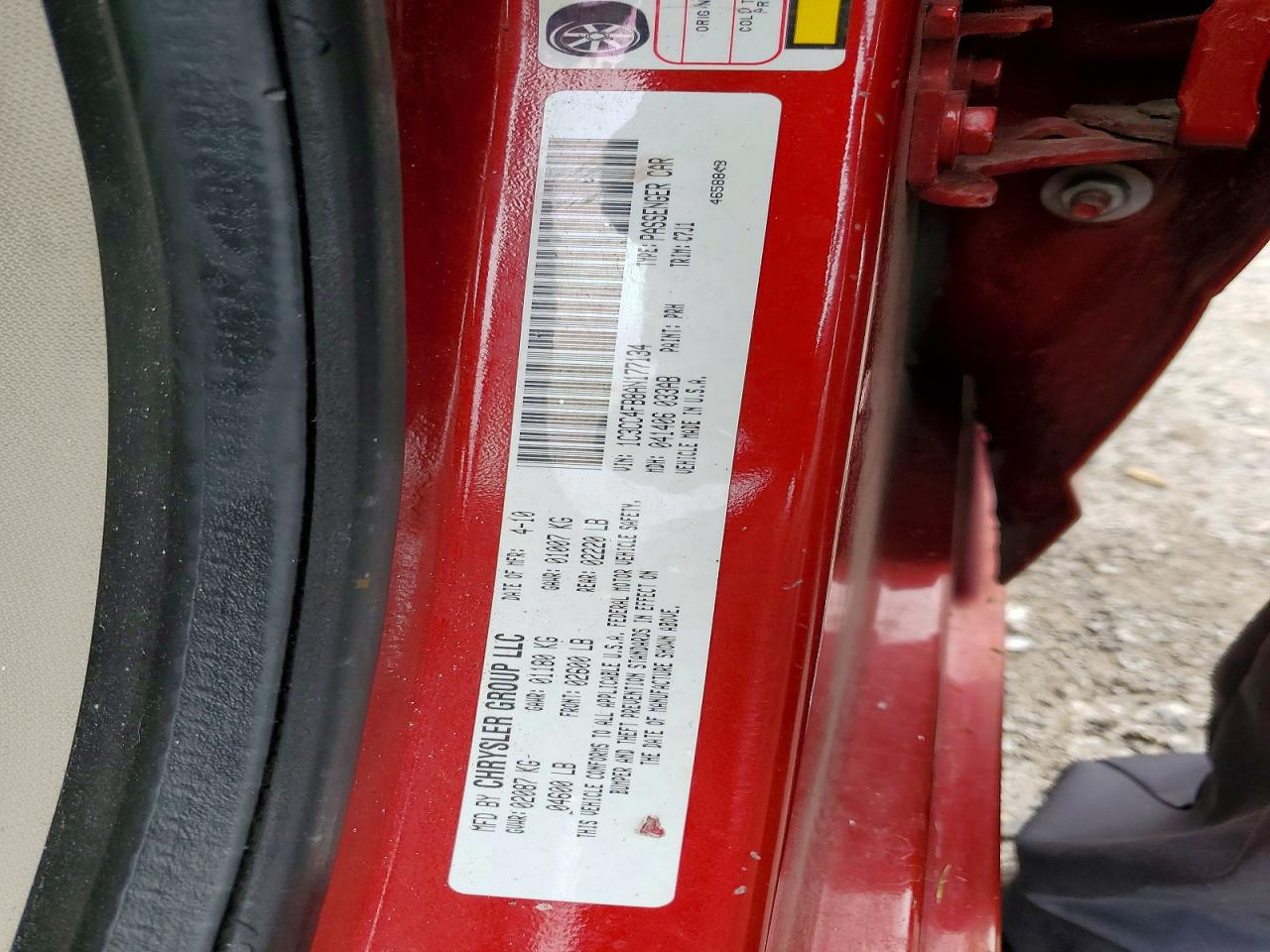 2010 Chrysler Sebring Touring Red vin: 1C3CC4FB8AN177134