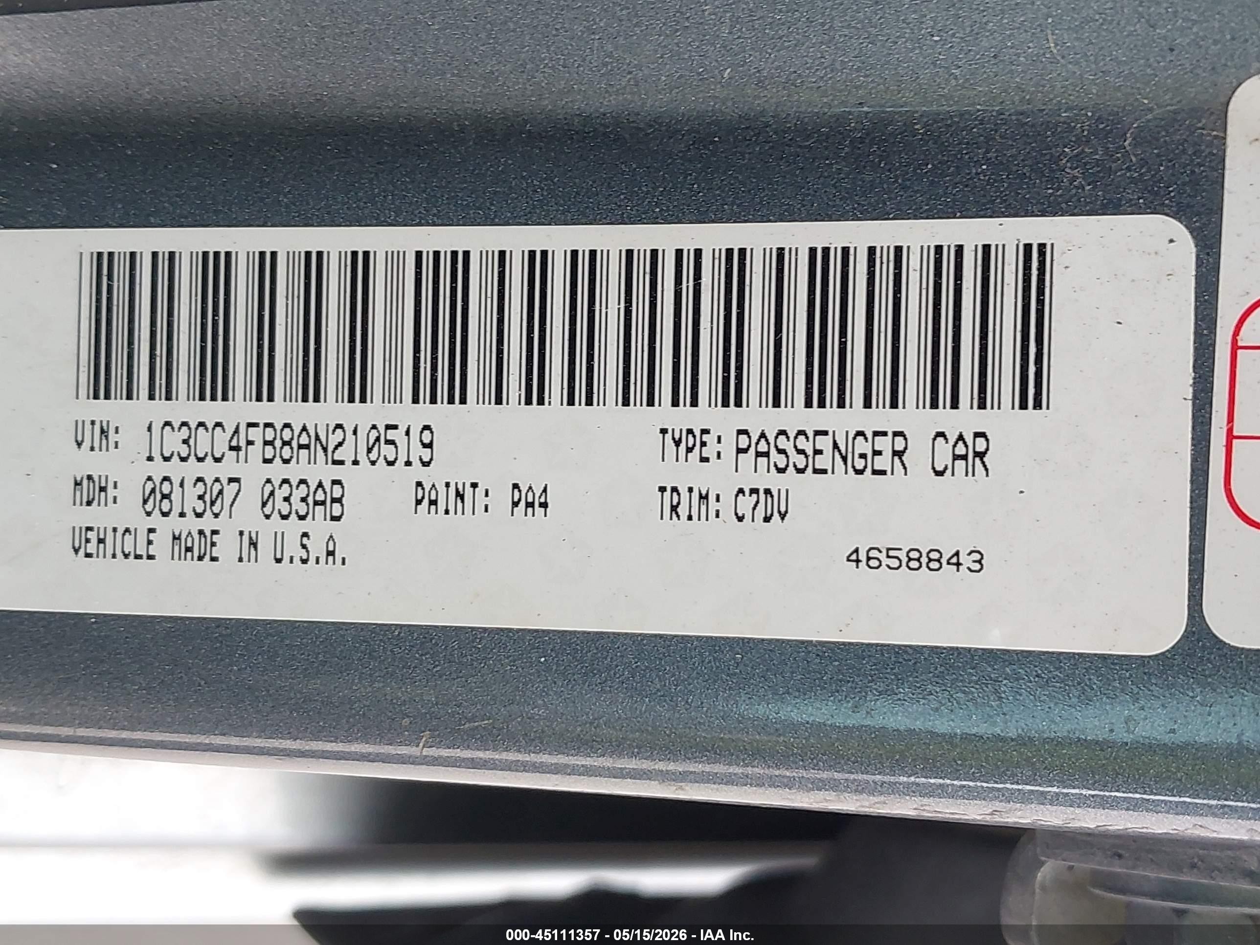 2010 Chrysler Sebring Touring Green vin: 1C3CC4FB8AN210519