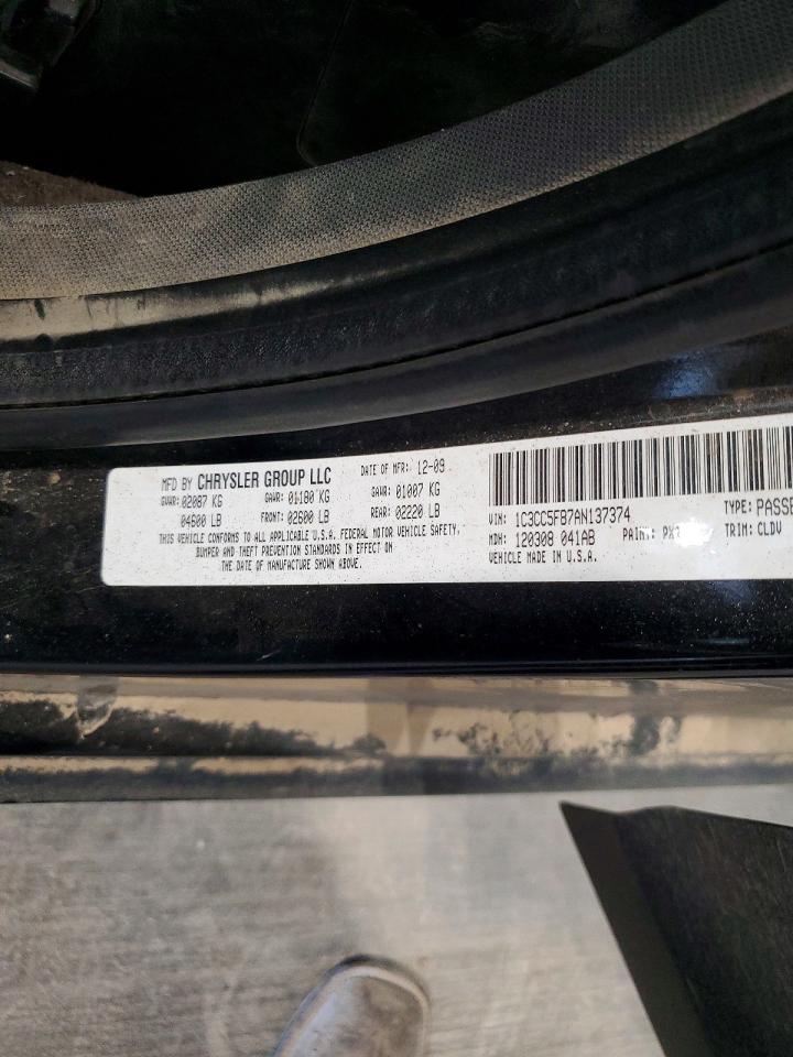 2010 Chrysler Sebring Limited Черный vin: 1C3CC5FB7AN137374