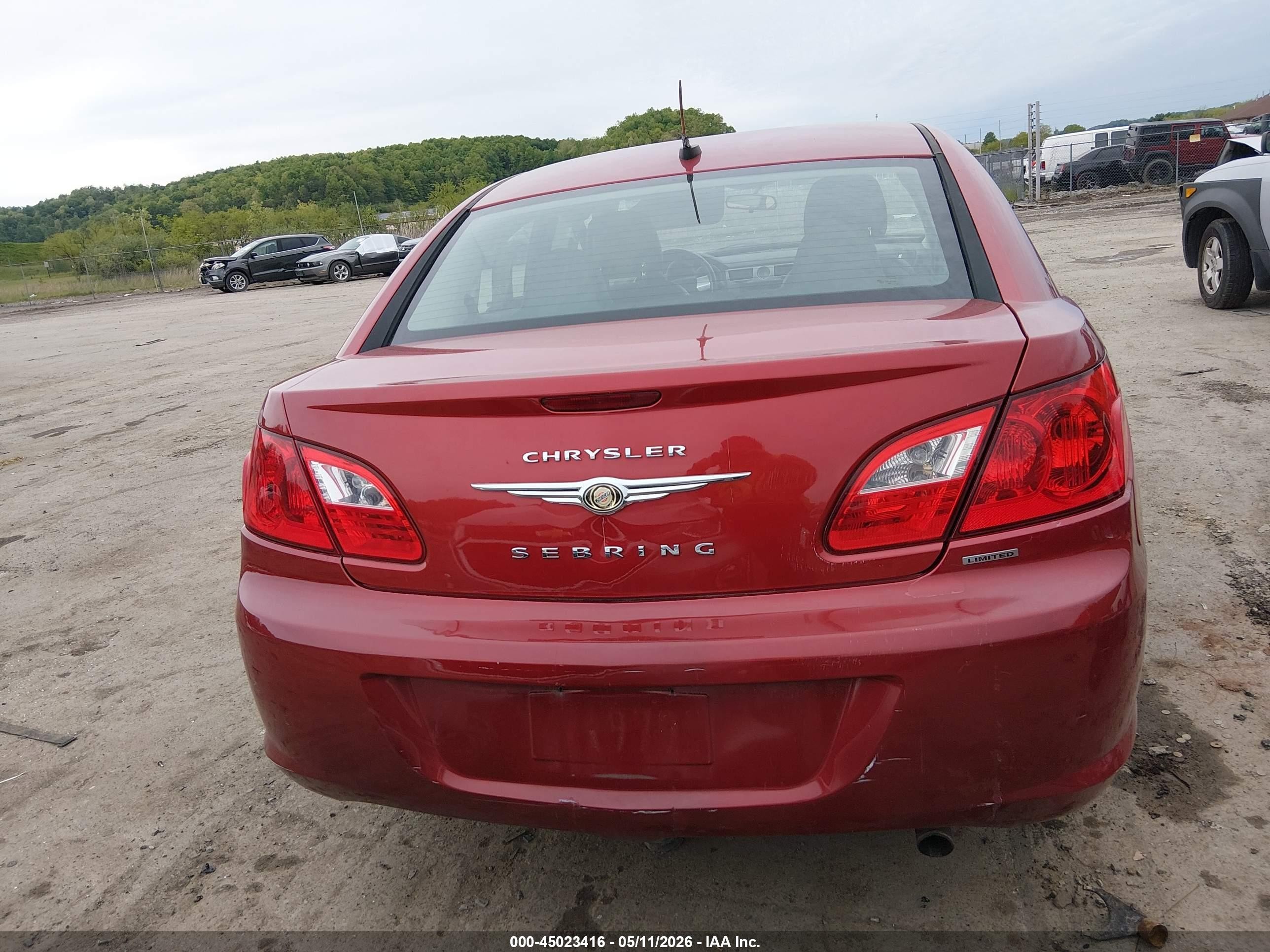 2010 Chrysler Sebring Limited Red vin: 1C3CC5FB9AN166360