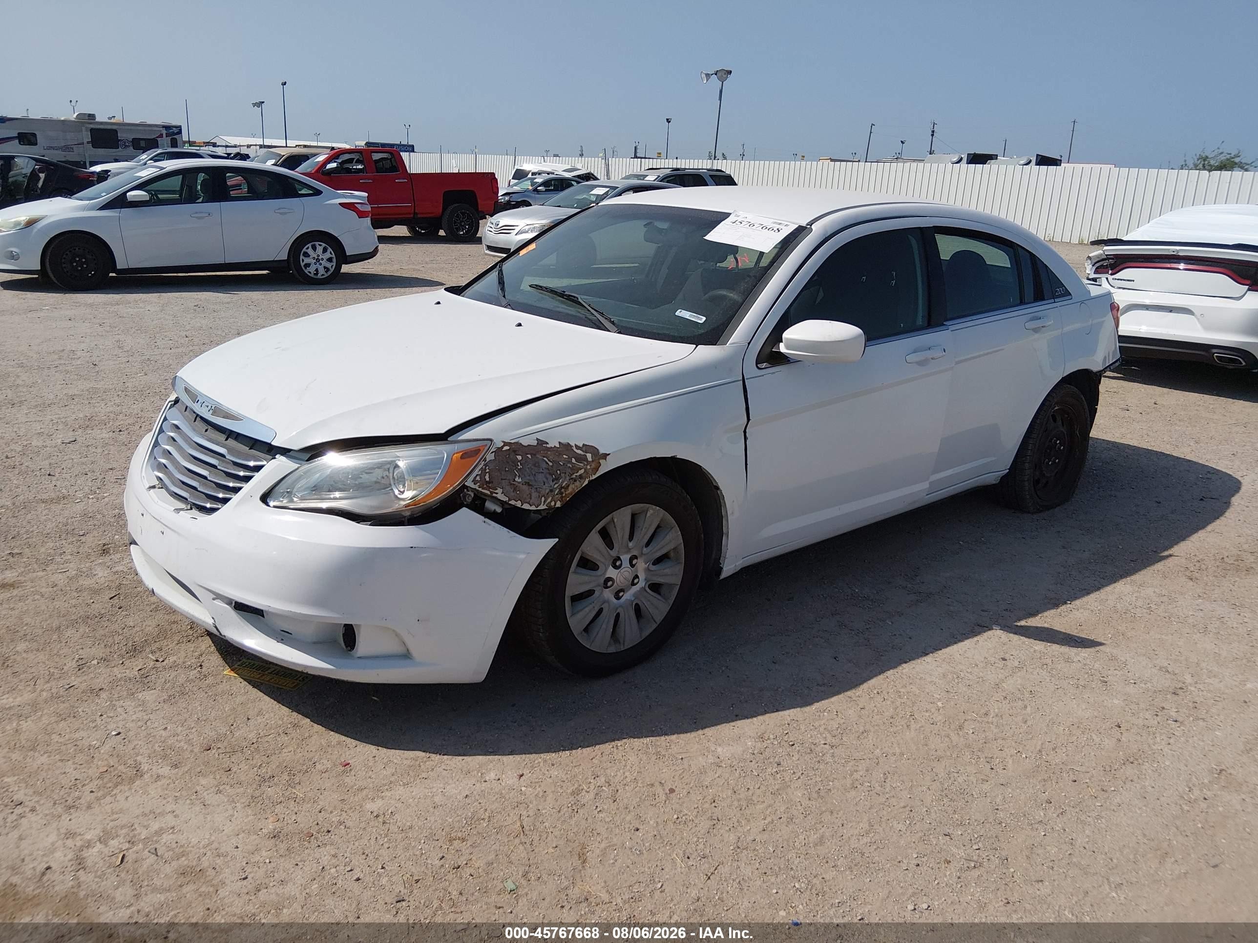 2012 Chrysler 200 Lx White vin: 1C3CCBAB0CN281888