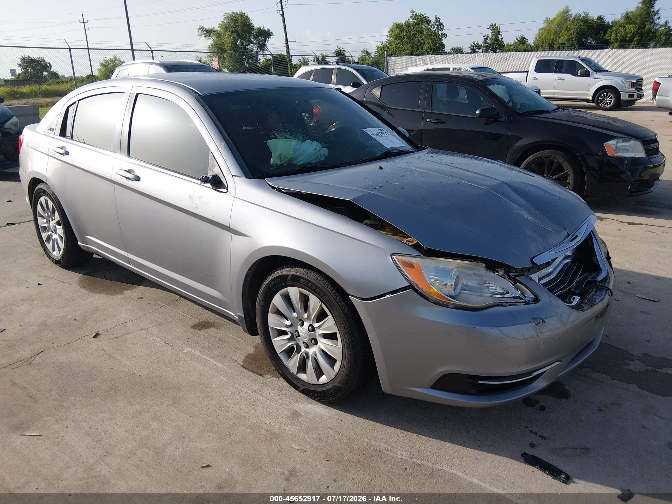 2013 Chrysler 200 Lx Gray vin: 1C3CCBAB0DN640402