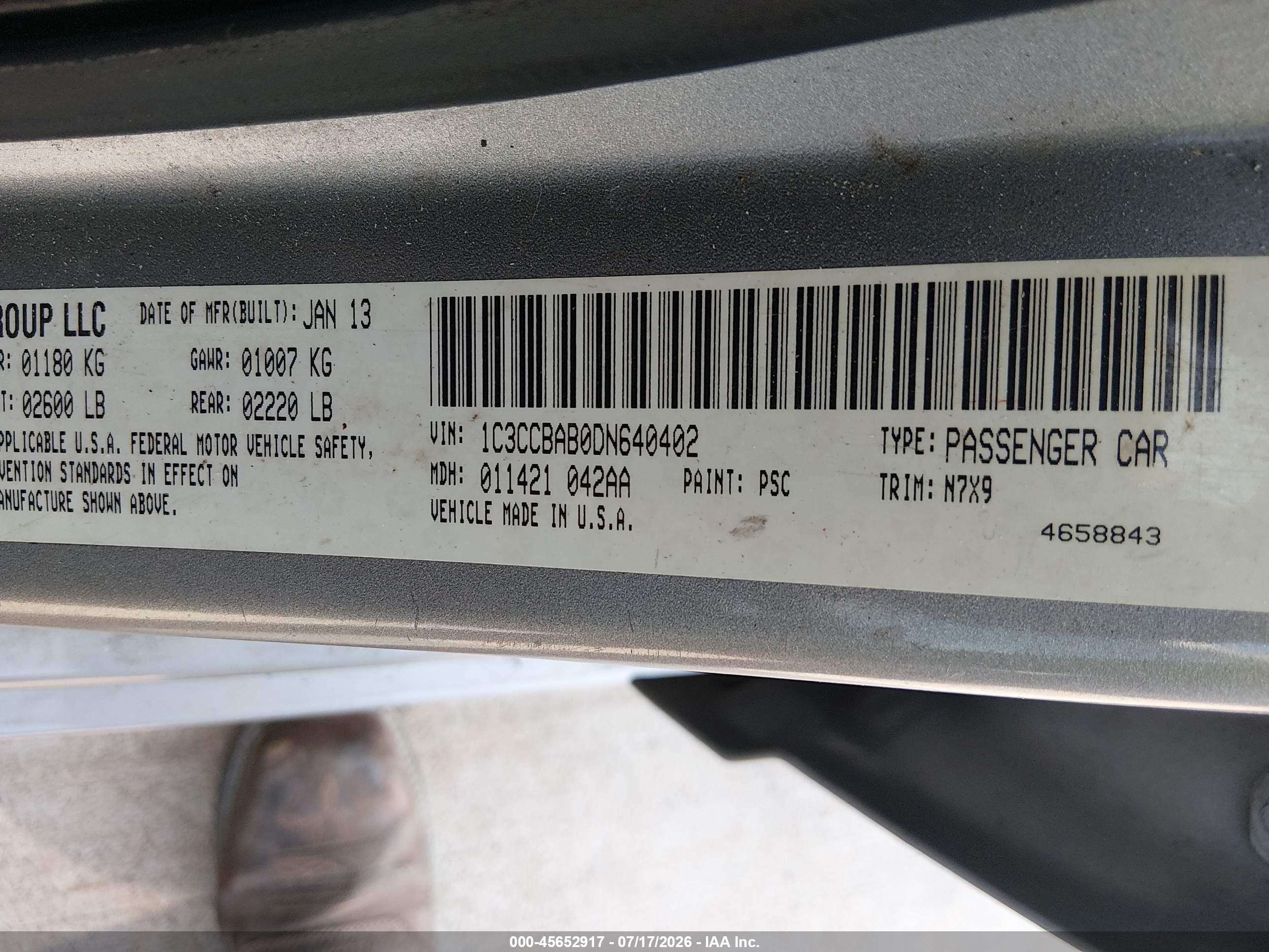 2013 Chrysler 200 Lx Gray vin: 1C3CCBAB0DN640402
