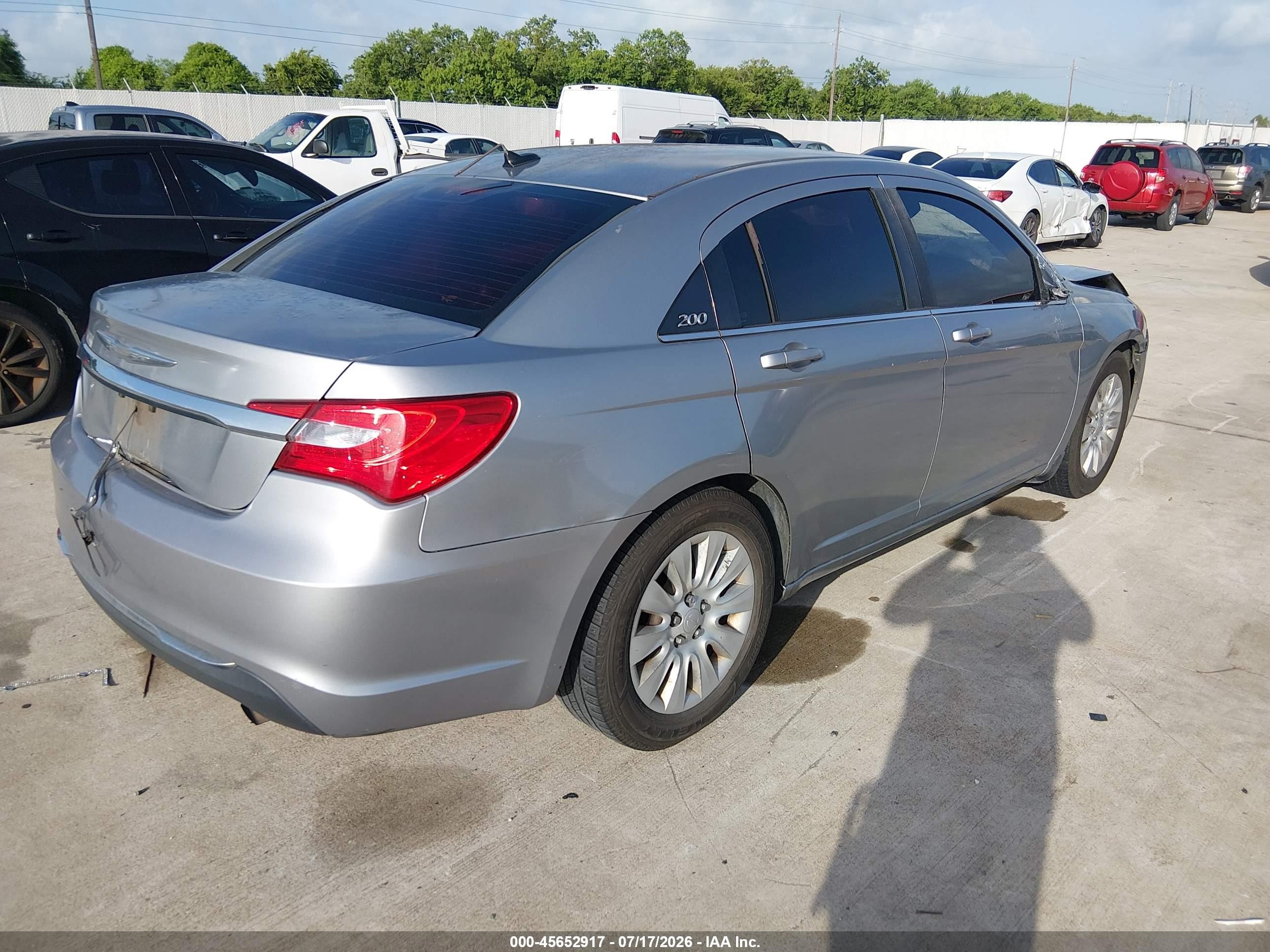 2013 Chrysler 200 Lx Gray vin: 1C3CCBAB0DN640402