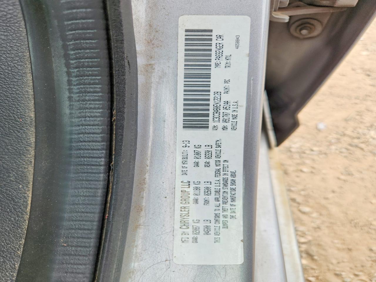 2014 Chrysler 200 Lx Silver vin: 1C3CCBAB0EN122128