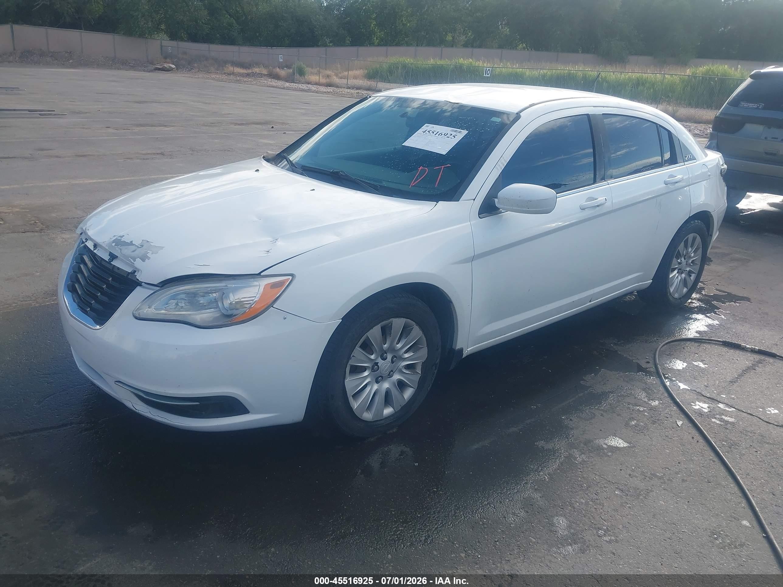 2014 Chrysler 200 Lx White vin: 1C3CCBAB0EN205140