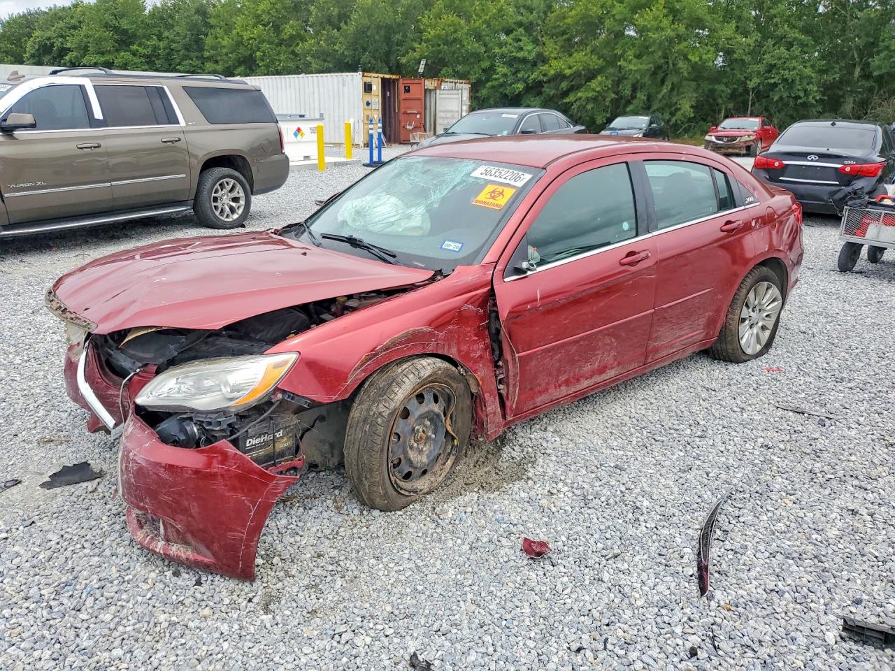2014 Chrysler 200 Lx Red vin: 1C3CCBAB0EN238462