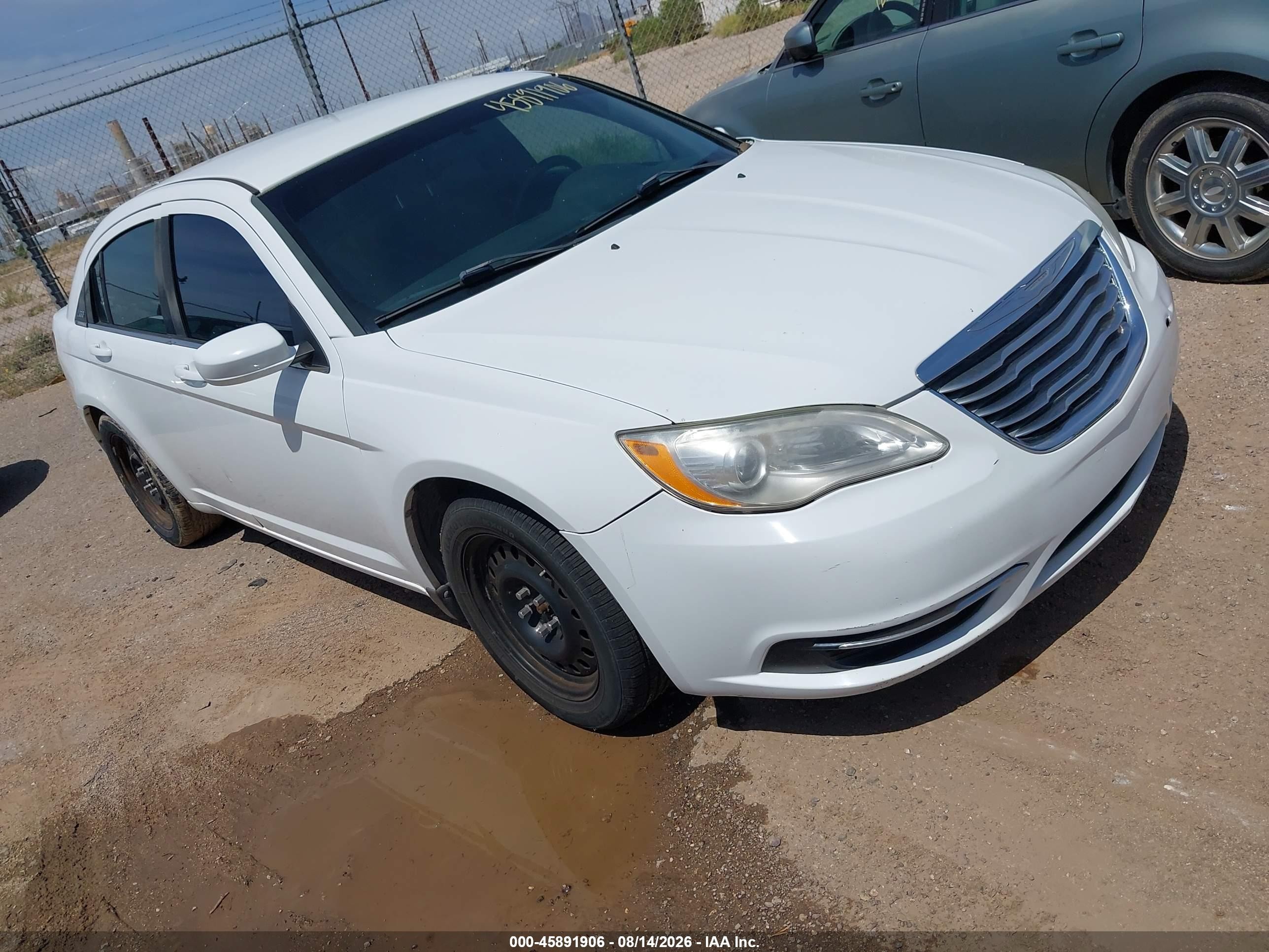 2013 Chrysler 200 Lx White vin: 1C3CCBAB1DN647164