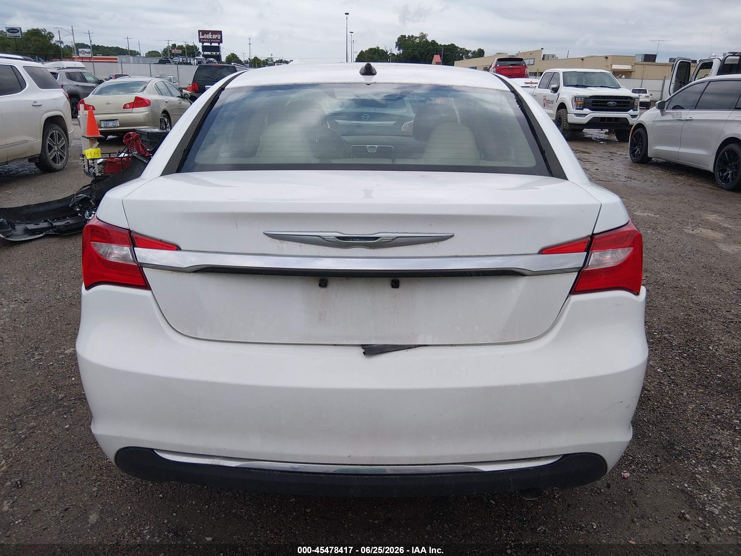 2014 Chrysler 200 Lx White vin: 1C3CCBAB1EN206264