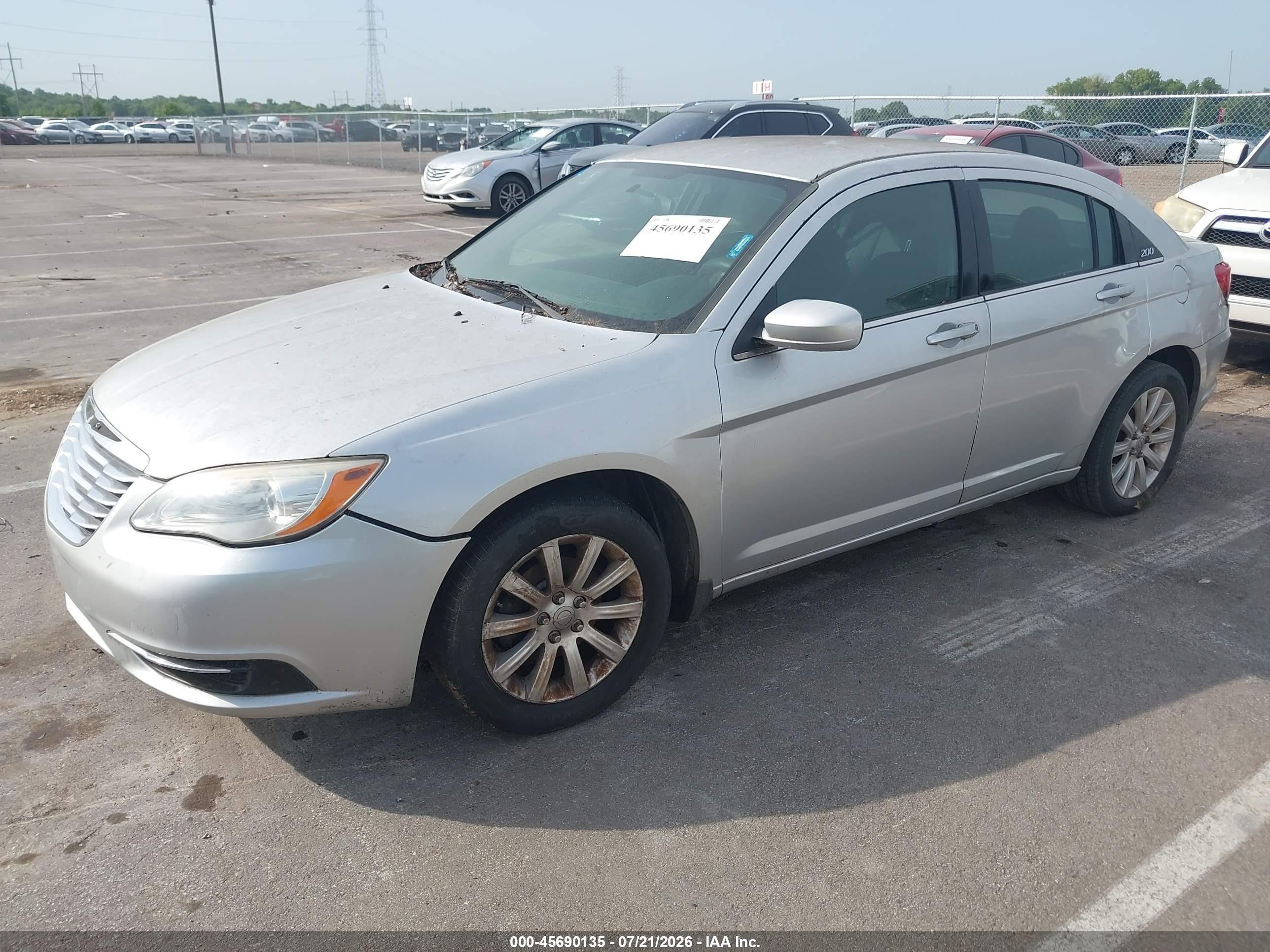 2012 Chrysler 200 Lx Silver vin: 1C3CCBAB2CN244700
