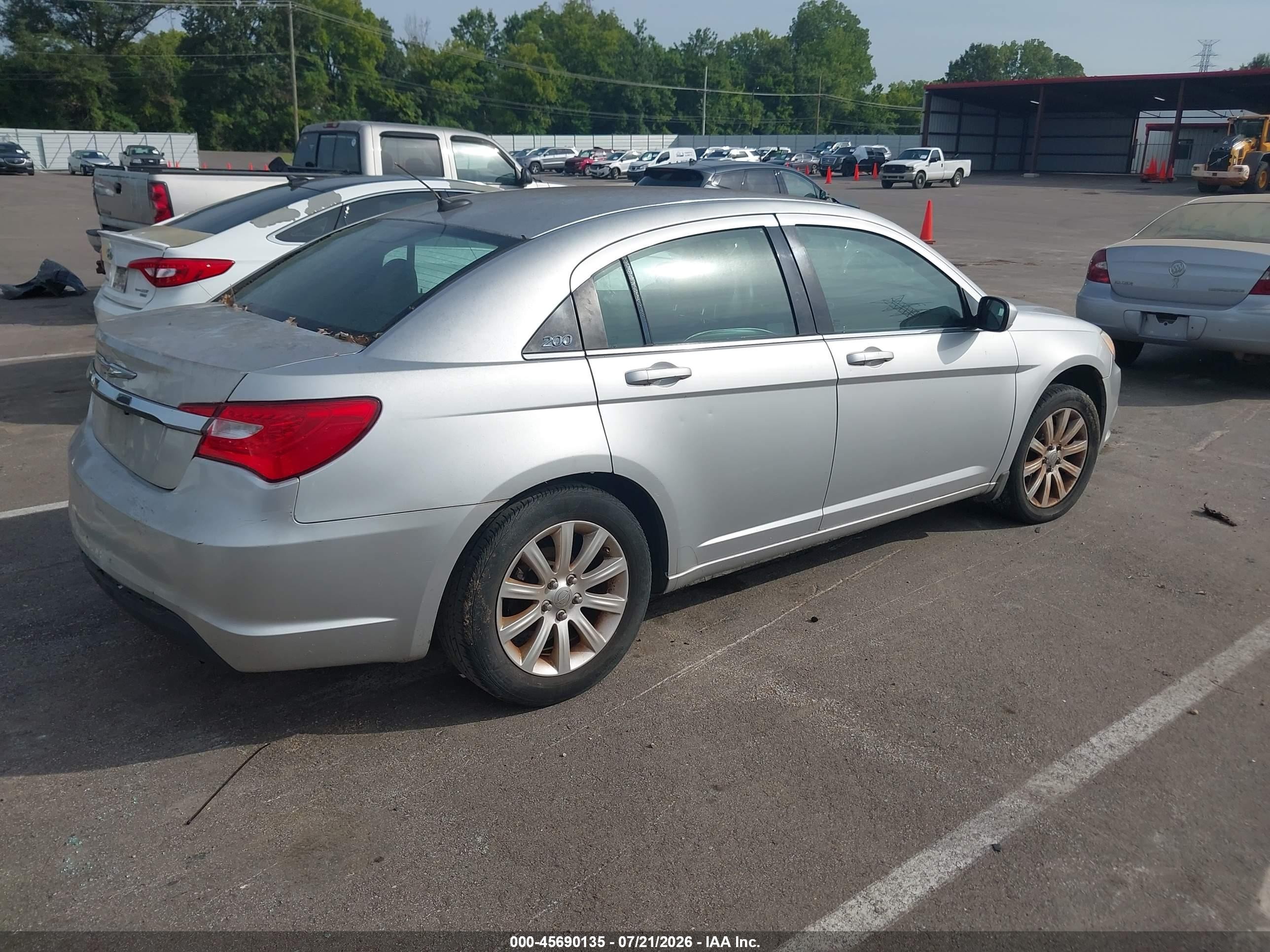 2012 Chrysler 200 Lx Silver vin: 1C3CCBAB2CN244700
