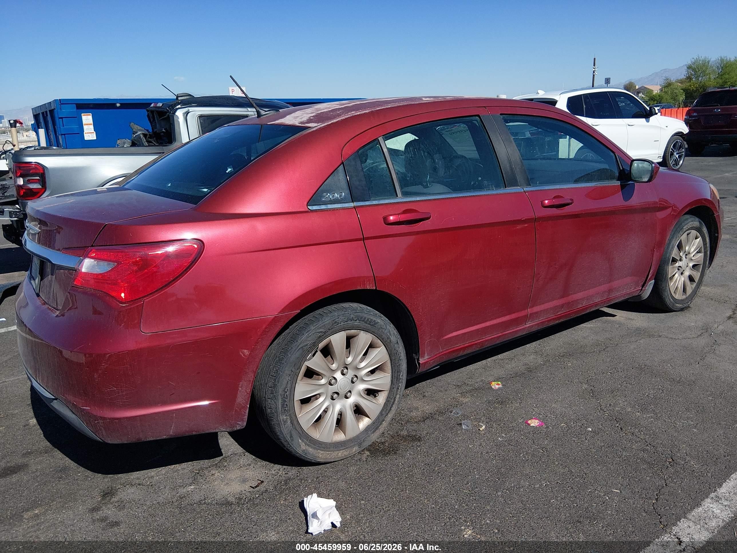 2014 Chrysler 200 Lx Red vin: 1C3CCBAB2EN230816