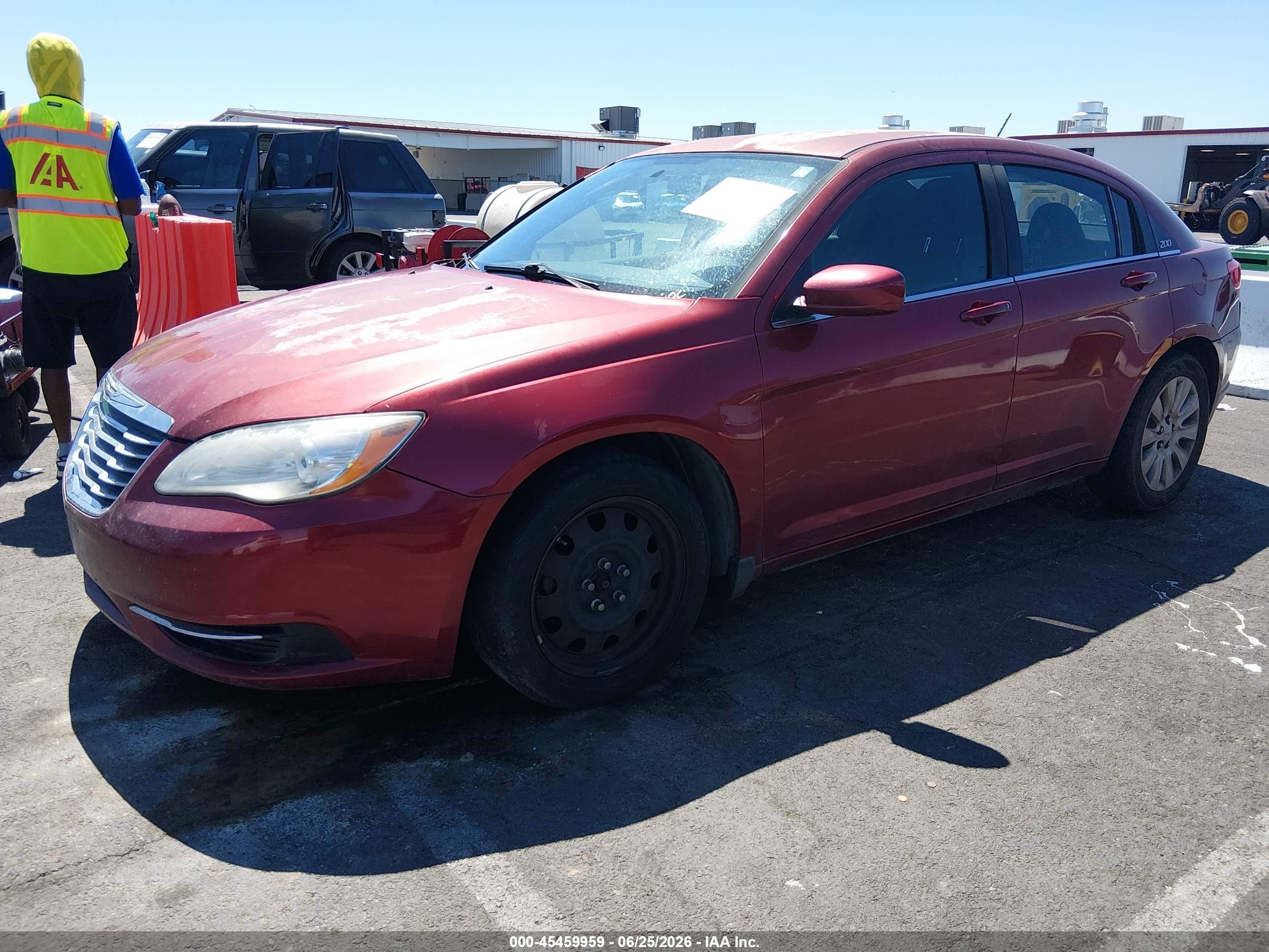 2014 Chrysler 200 Lx Red vin: 1C3CCBAB2EN230816