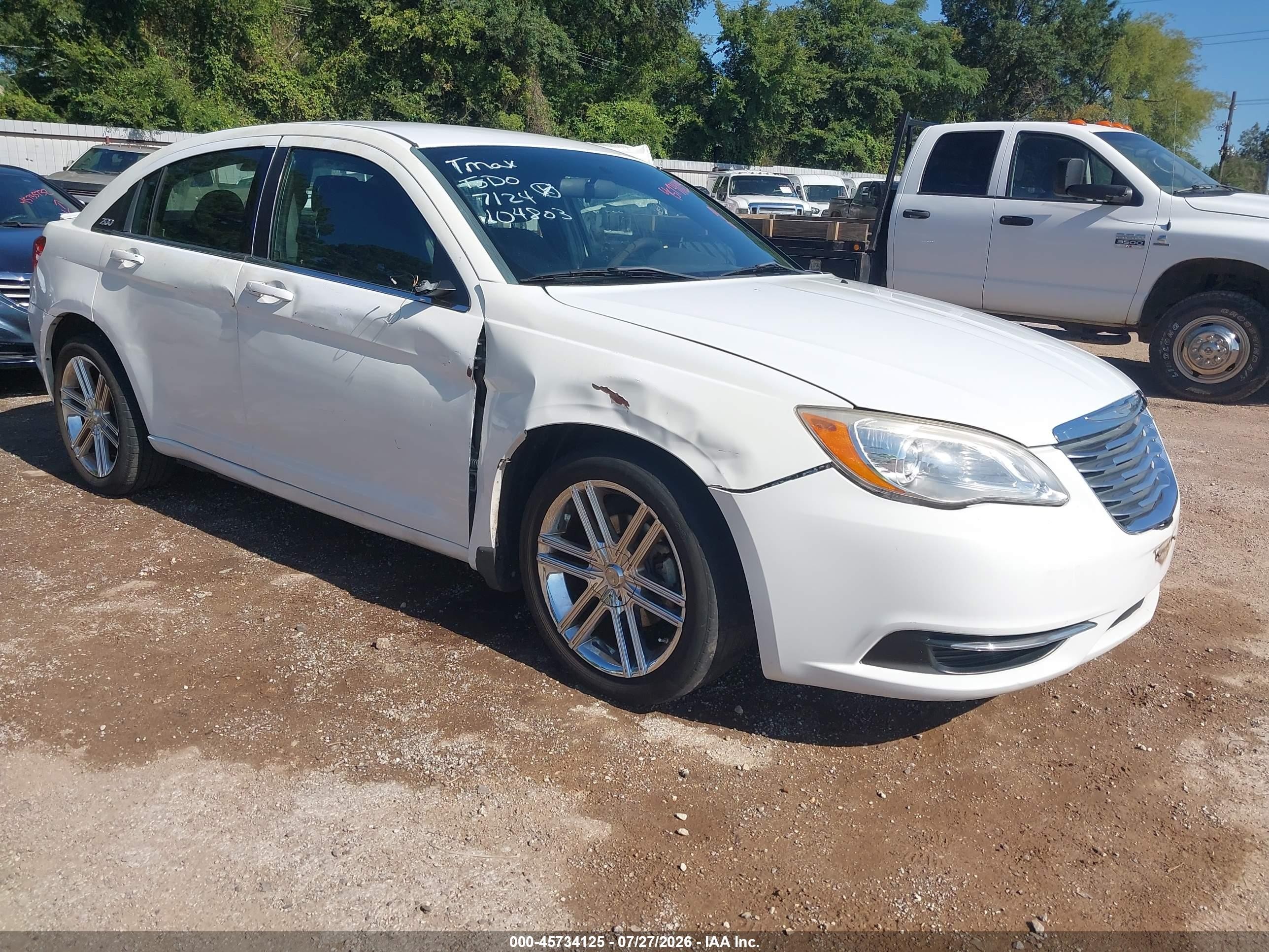 2012 Chrysler 200 Lx Белый vin: 1C3CCBAB3CN104803