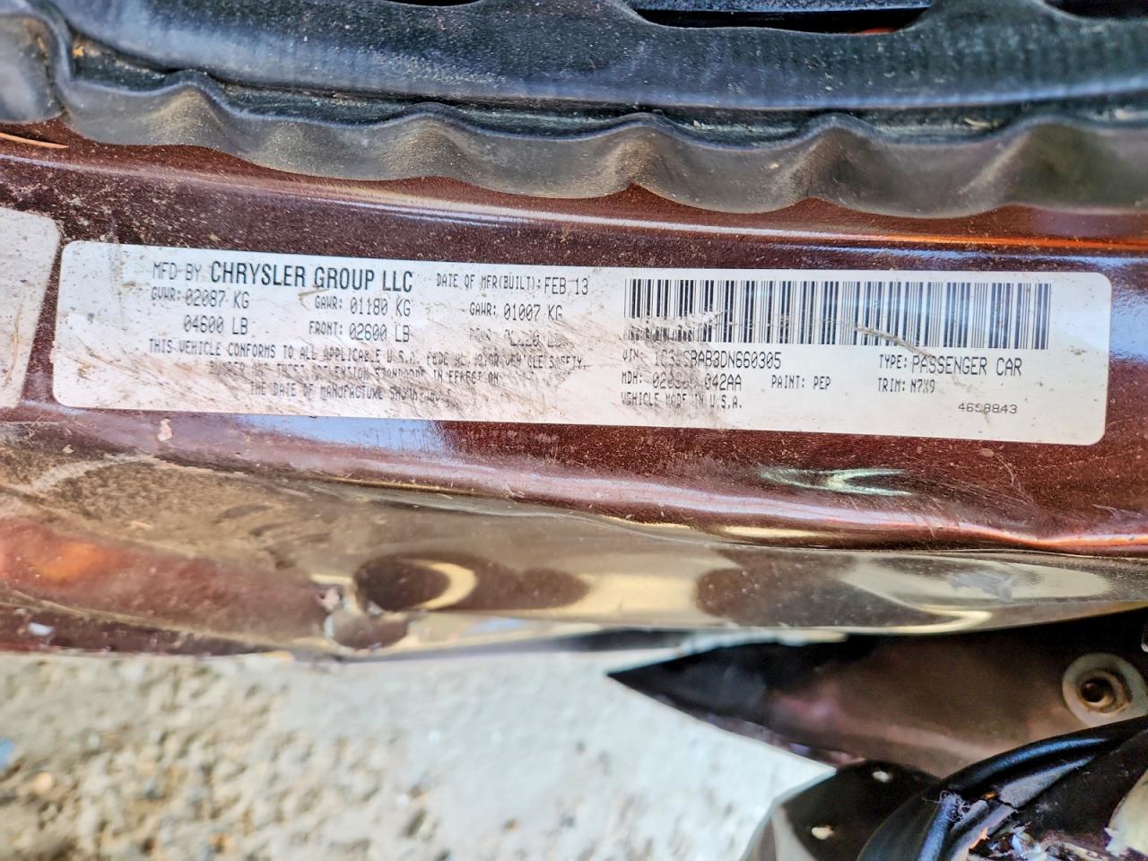 2013 Chrysler 200 Lx Brown vin: 1C3CCBAB3DN660305