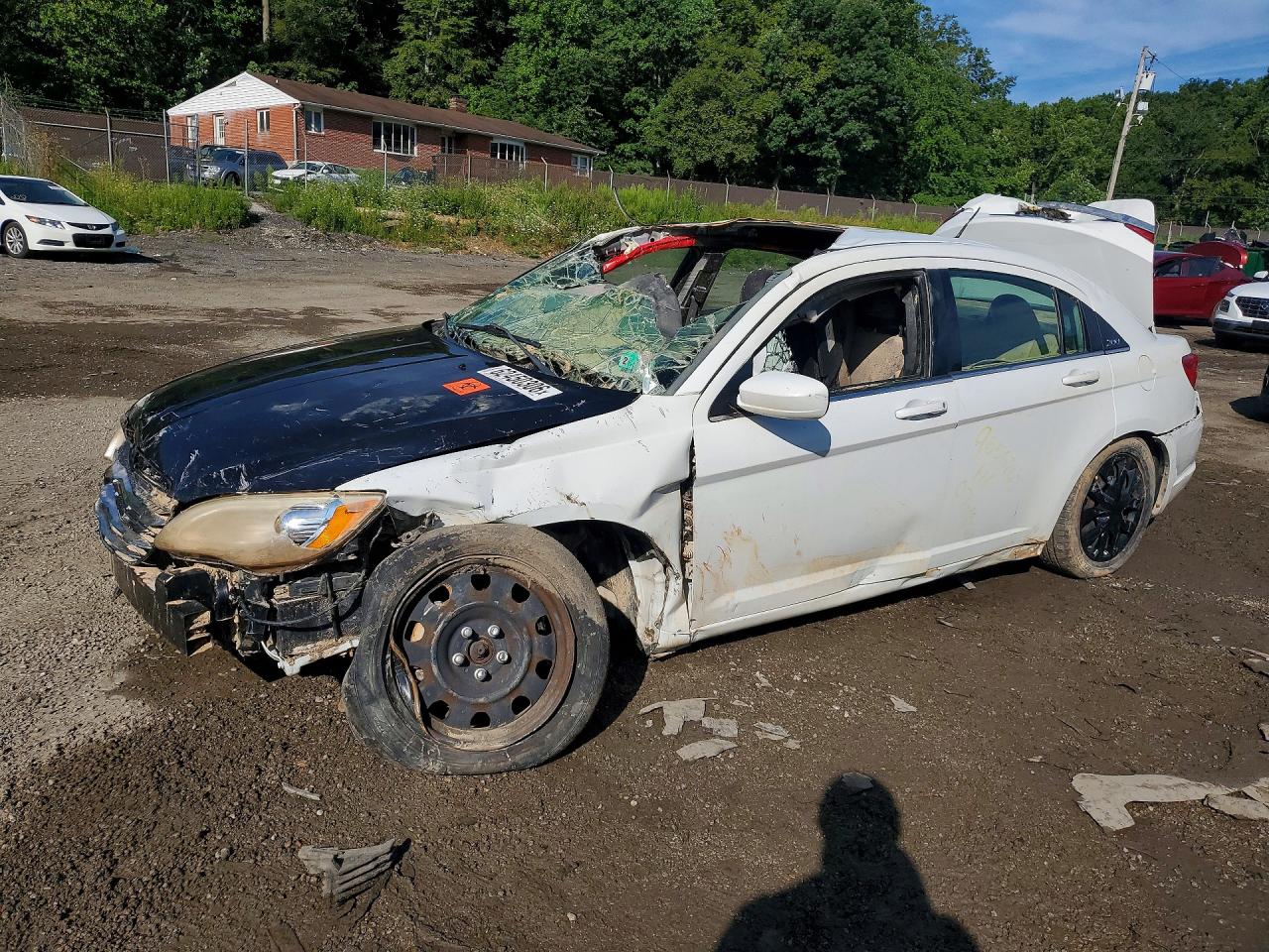 2014 Chrysler 200 Lx White vin: 1C3CCBAB3EN123886
