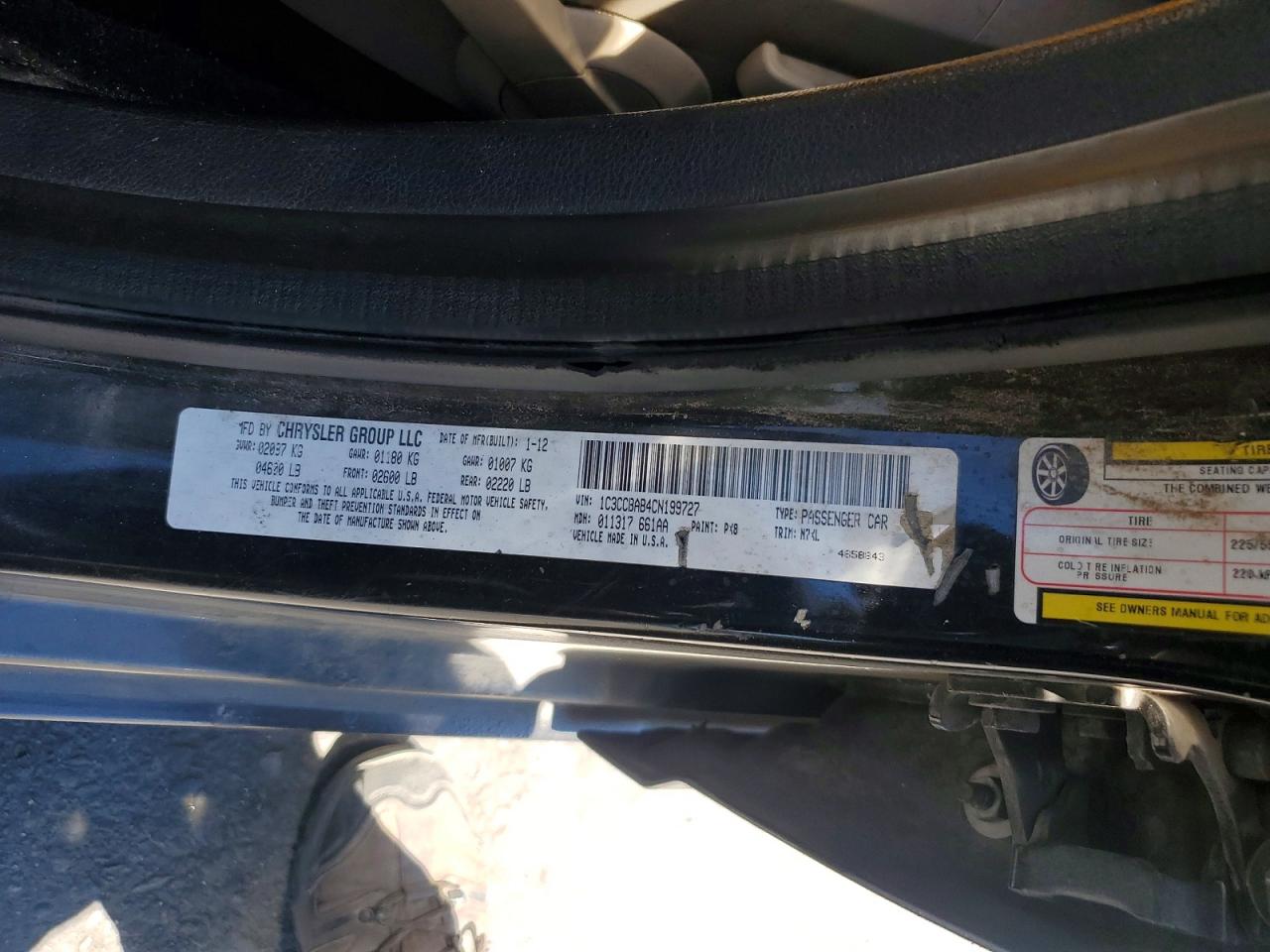 2012 Chrysler 200 Lx Black vin: 1C3CCBAB4CN199727