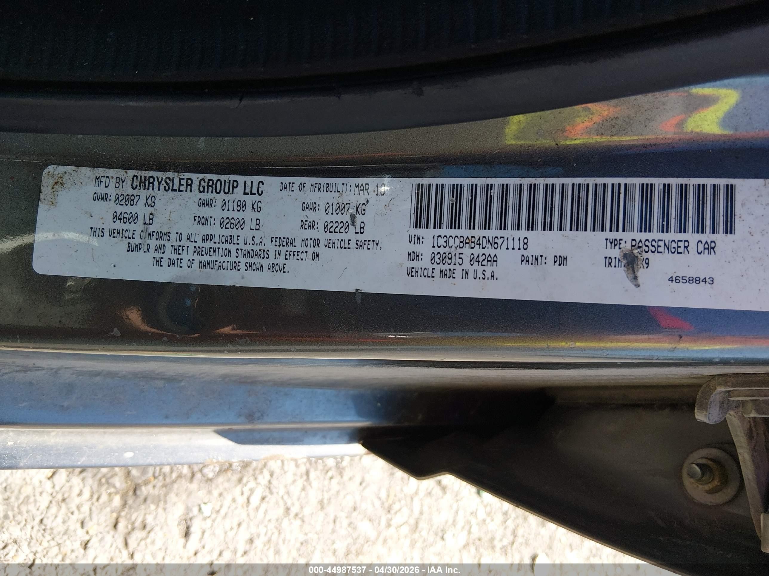 2013 Chrysler 200 Lx Gray vin: 1C3CCBAB4DN671118