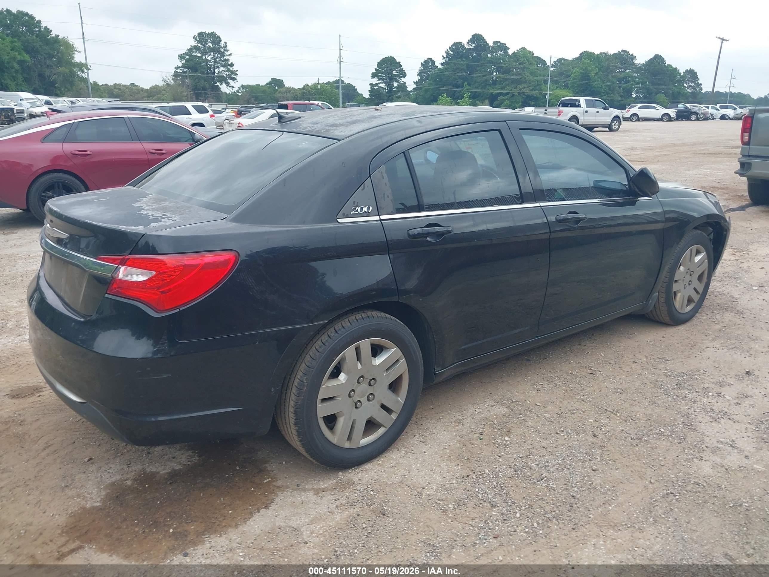 2012 Chrysler 200 Lx Черный vin: 1C3CCBAB5CN105239
