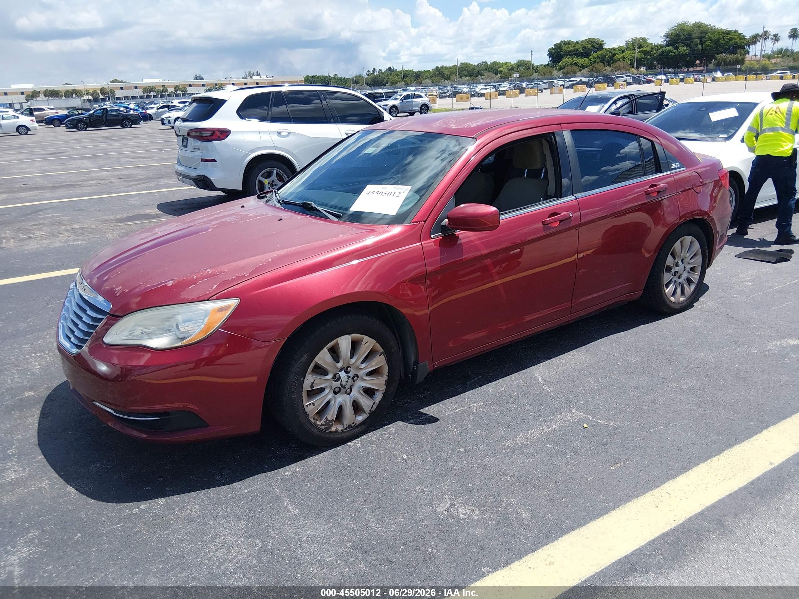 2014 Chrysler 200 Lx Red vin: 1C3CCBAB6EN206289