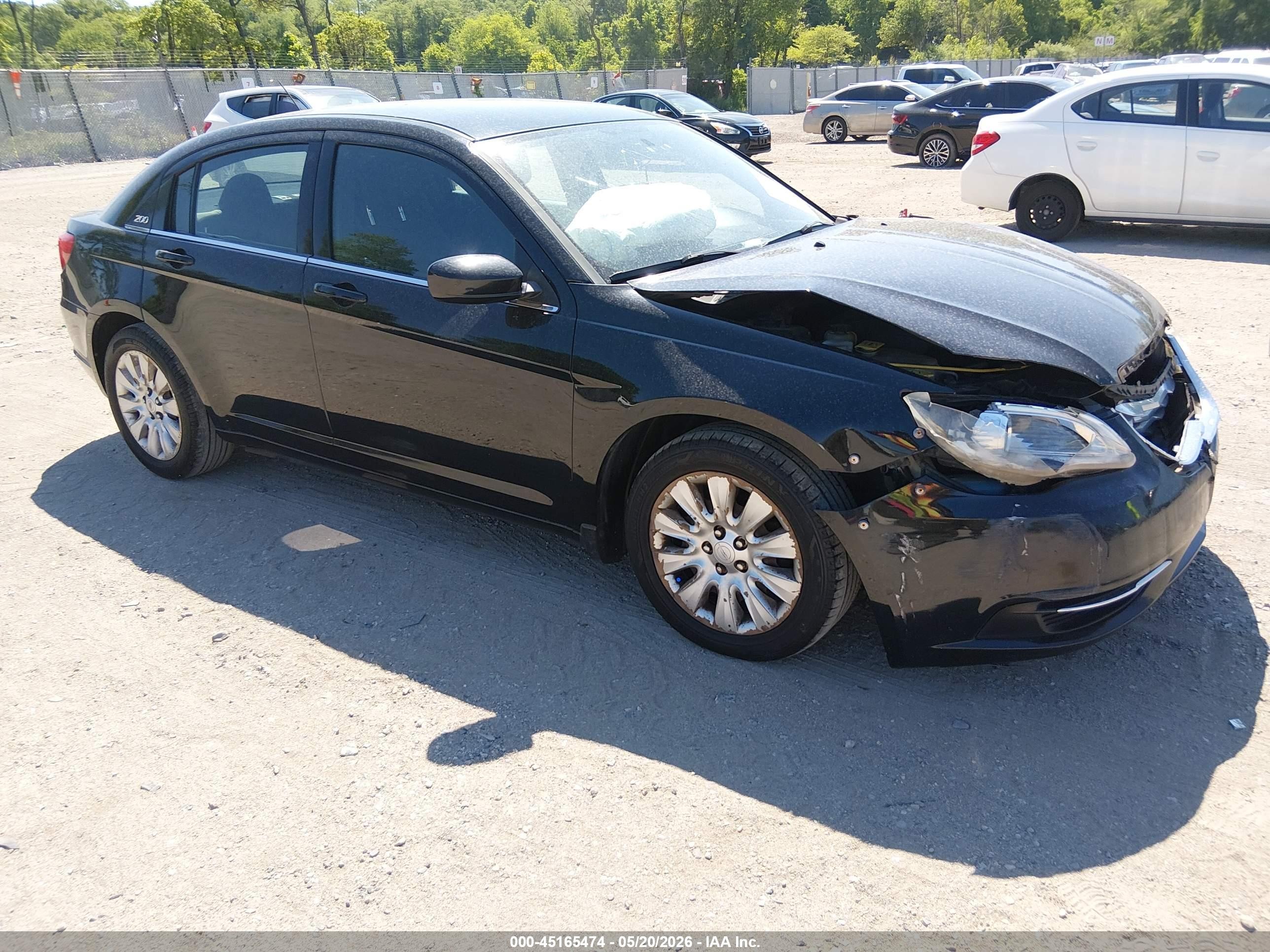 2012 Chrysler 200 Lx Black vin: 1C3CCBAB7CN158167