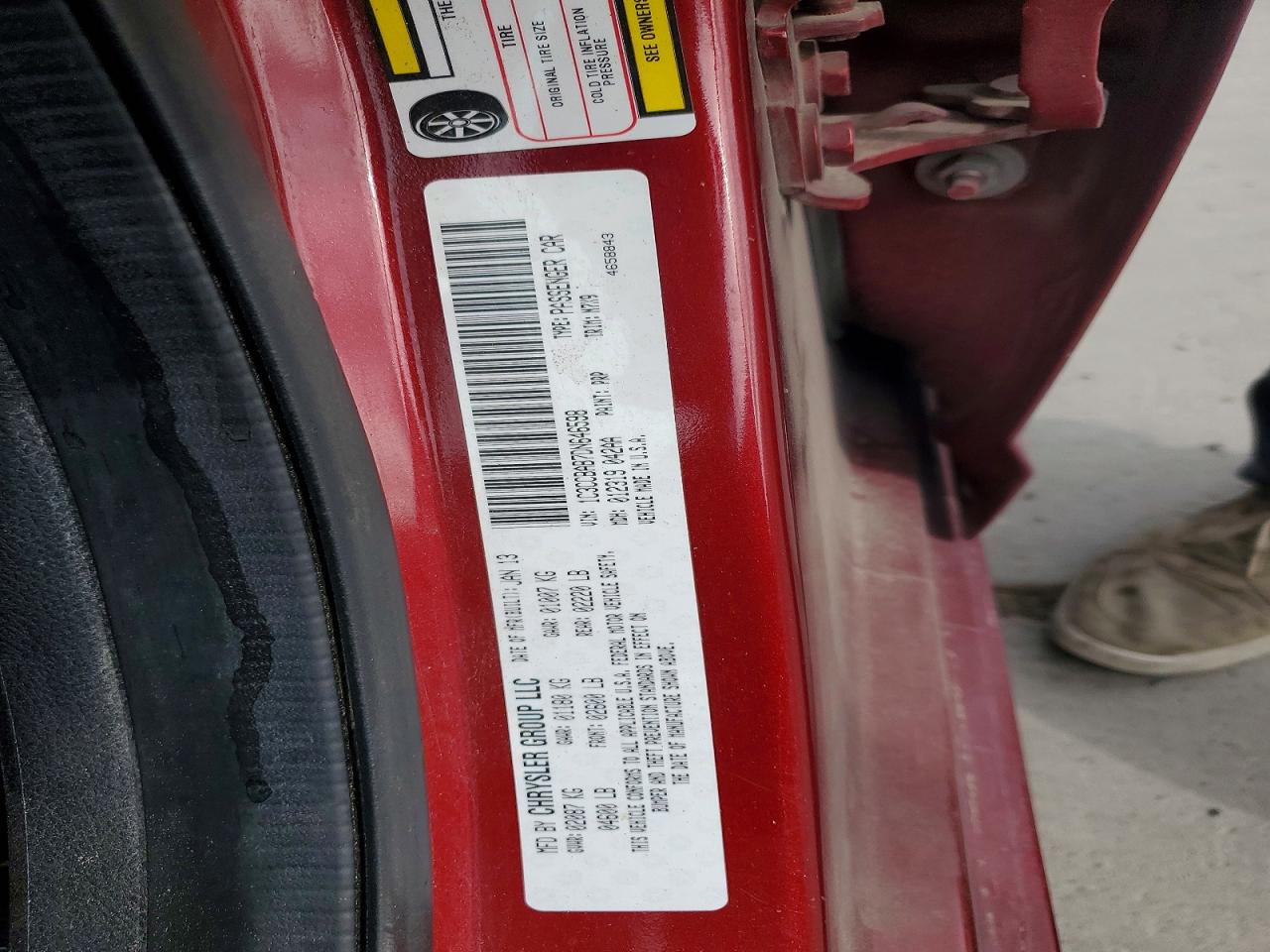 2013 Chrysler 200 Lx Red vin: 1C3CCBAB7DN646598