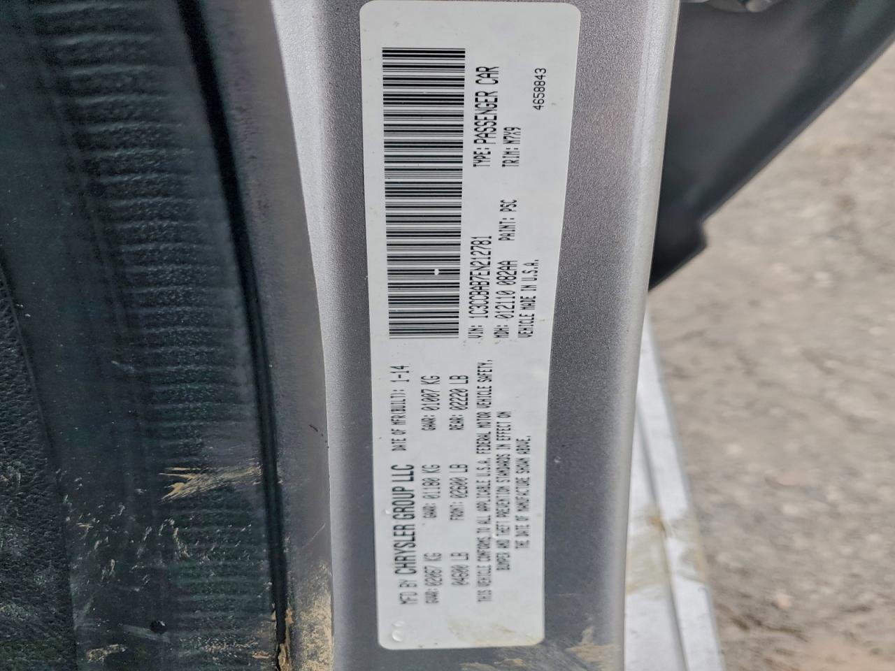 2014 Chrysler 200 Lx Silver vin: 1C3CCBAB7EN212781
