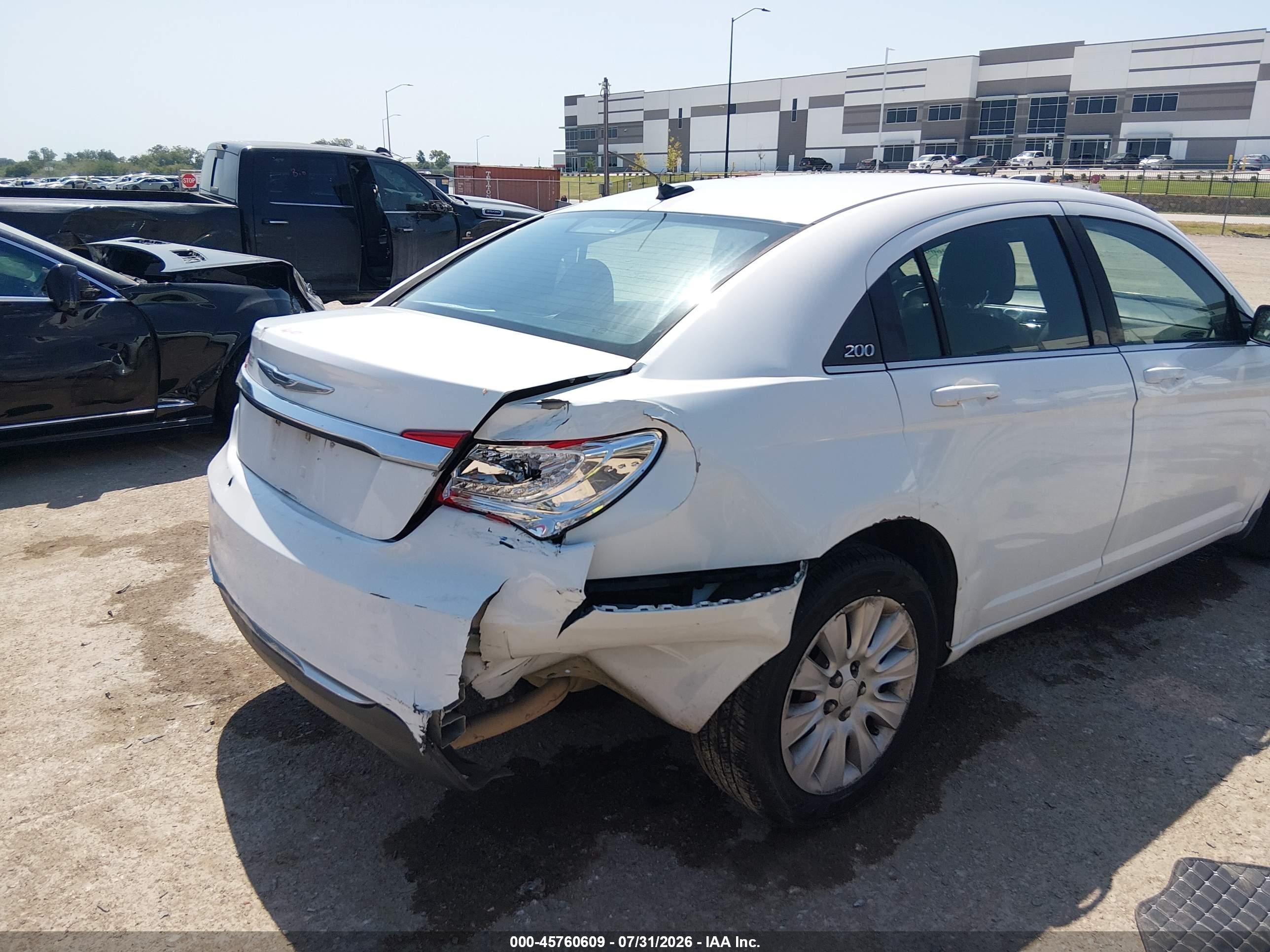 2012 Chrysler 200 Lx White vin: 1C3CCBAB8CN191954