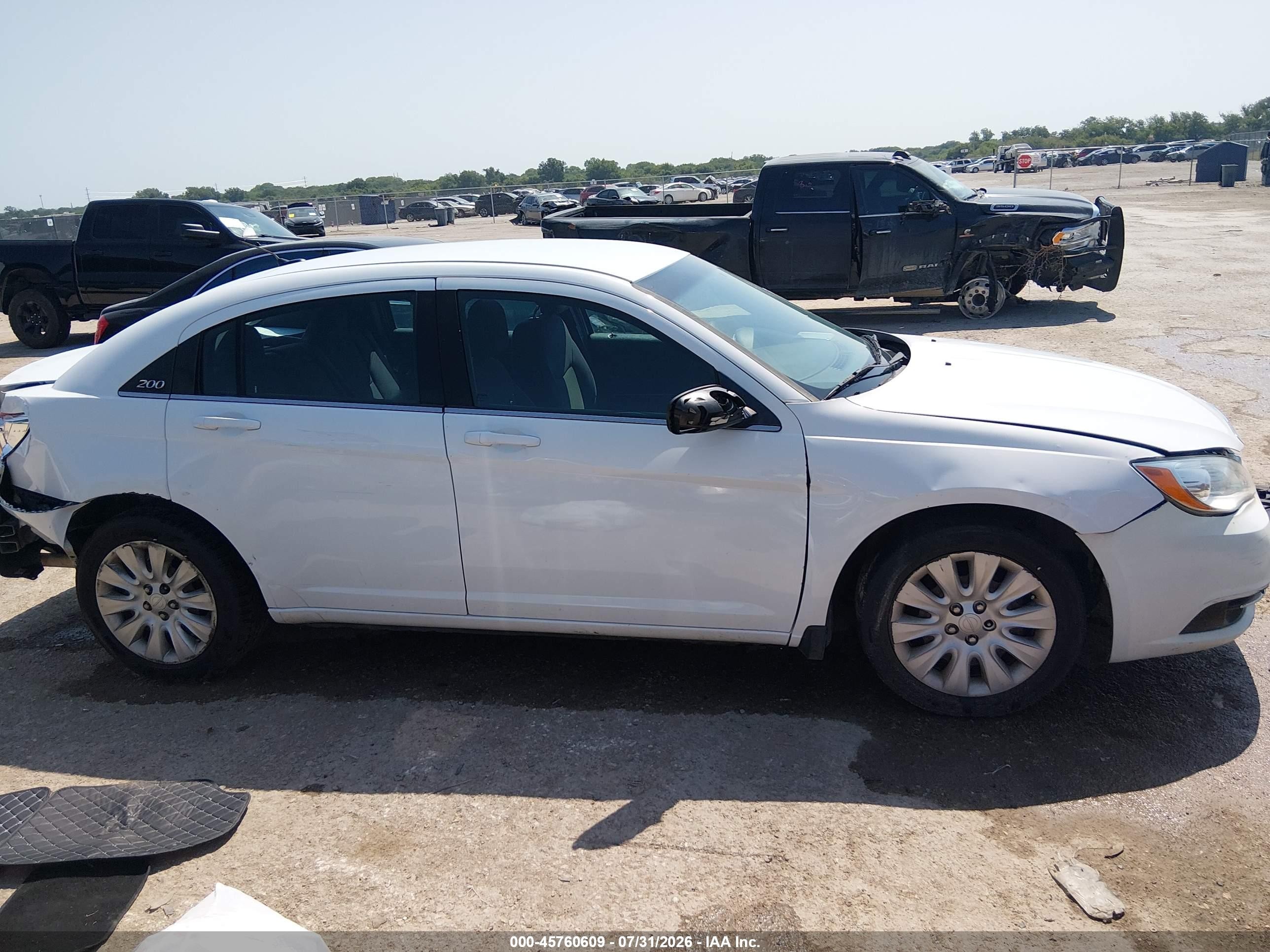 2012 Chrysler 200 Lx White vin: 1C3CCBAB8CN191954