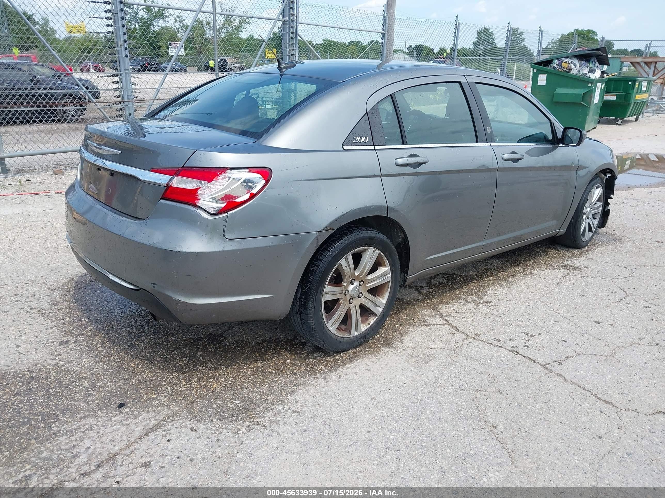 2013 Chrysler 200 Lx Gray vin: 1C3CCBAB8DN671350